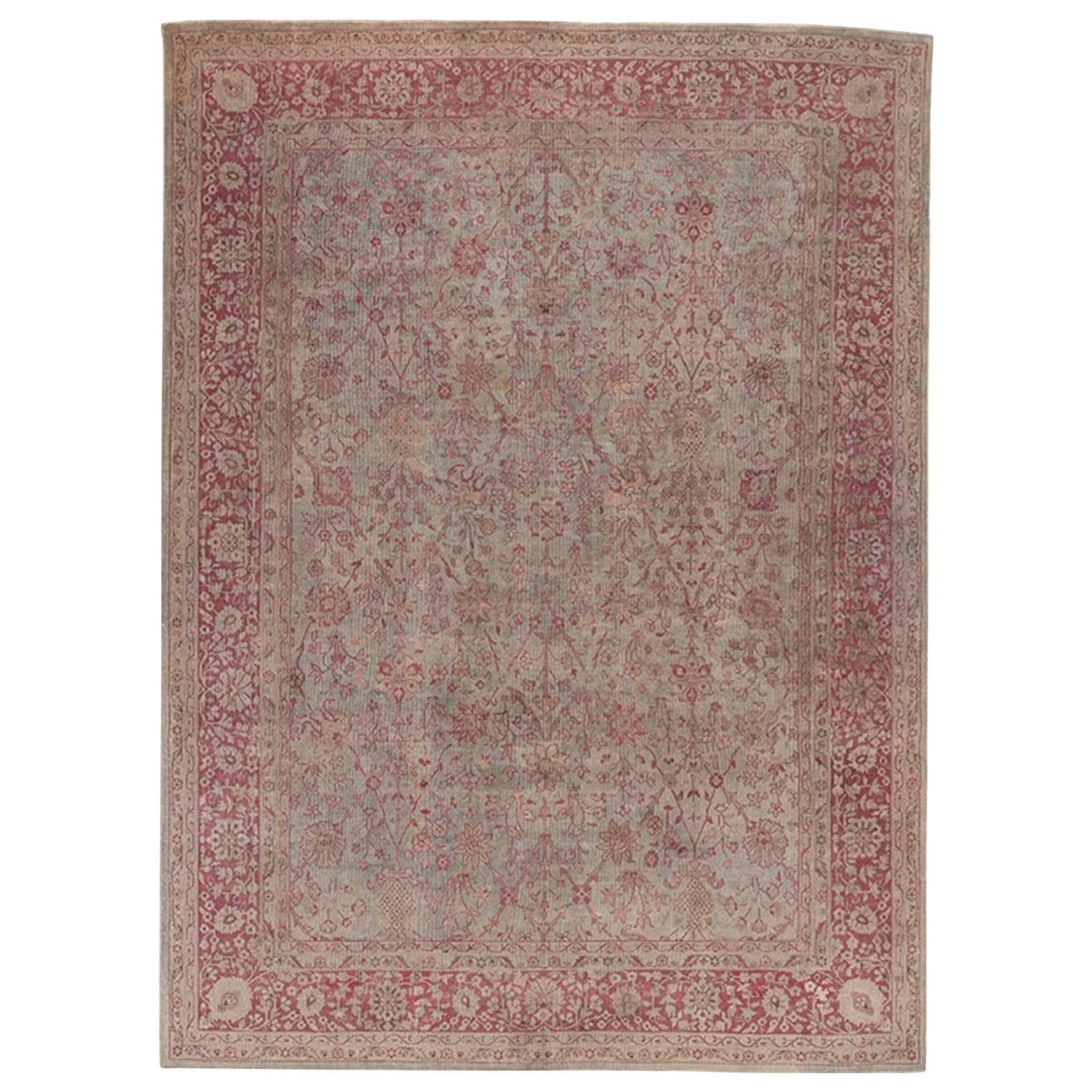 9x13 Handgeknüpfter antiker türkischer Sparta-Teppich im Angebot