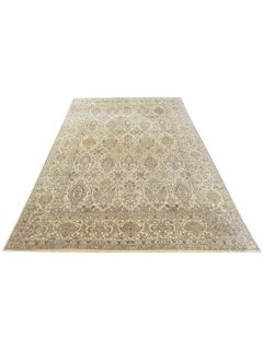 9x13 Hand-Knotted Indo Agra Wool Area Rug with Traditional Floral Design