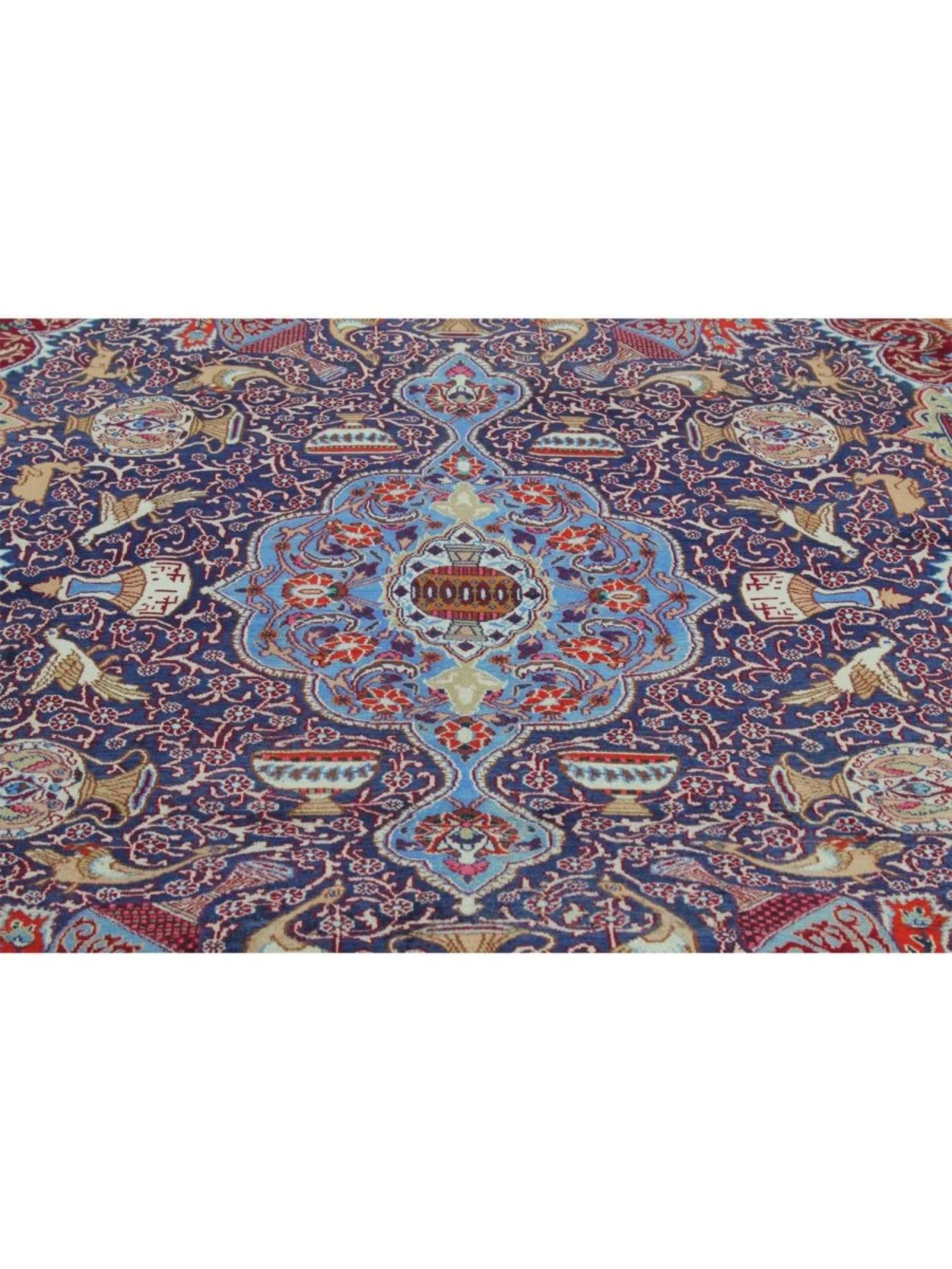 9x13 Hand Knotted Old Kashmar Area Rug (Persisch) im Angebot