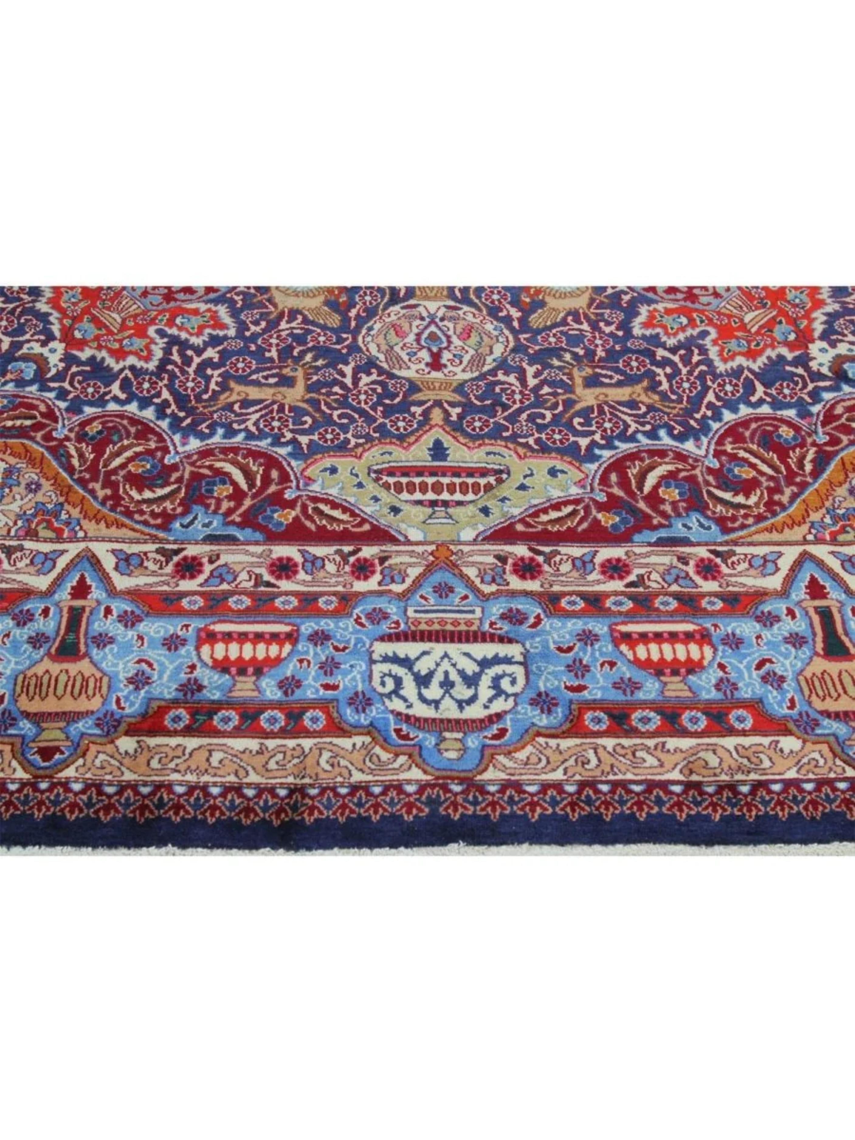 9x13 Hand Knotted Old Kashmar Area Rug (Handgeknüpft) im Angebot
