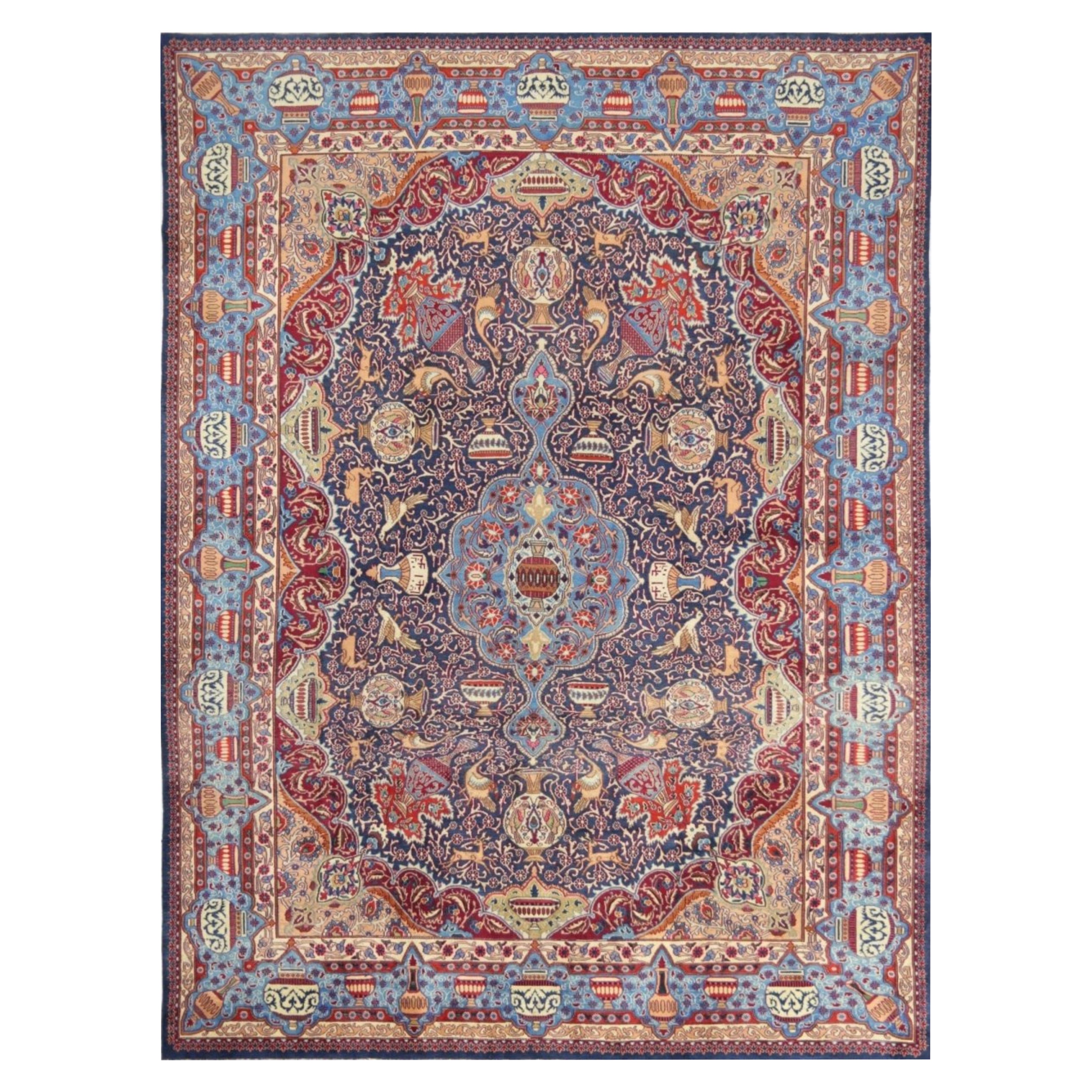 9x13 Hand Knotted Old Kashmar Area Rug