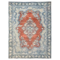 9x13 Tapis noué à la main Old Mahal Area Rug Motifs floraux traditionnels en médaillon