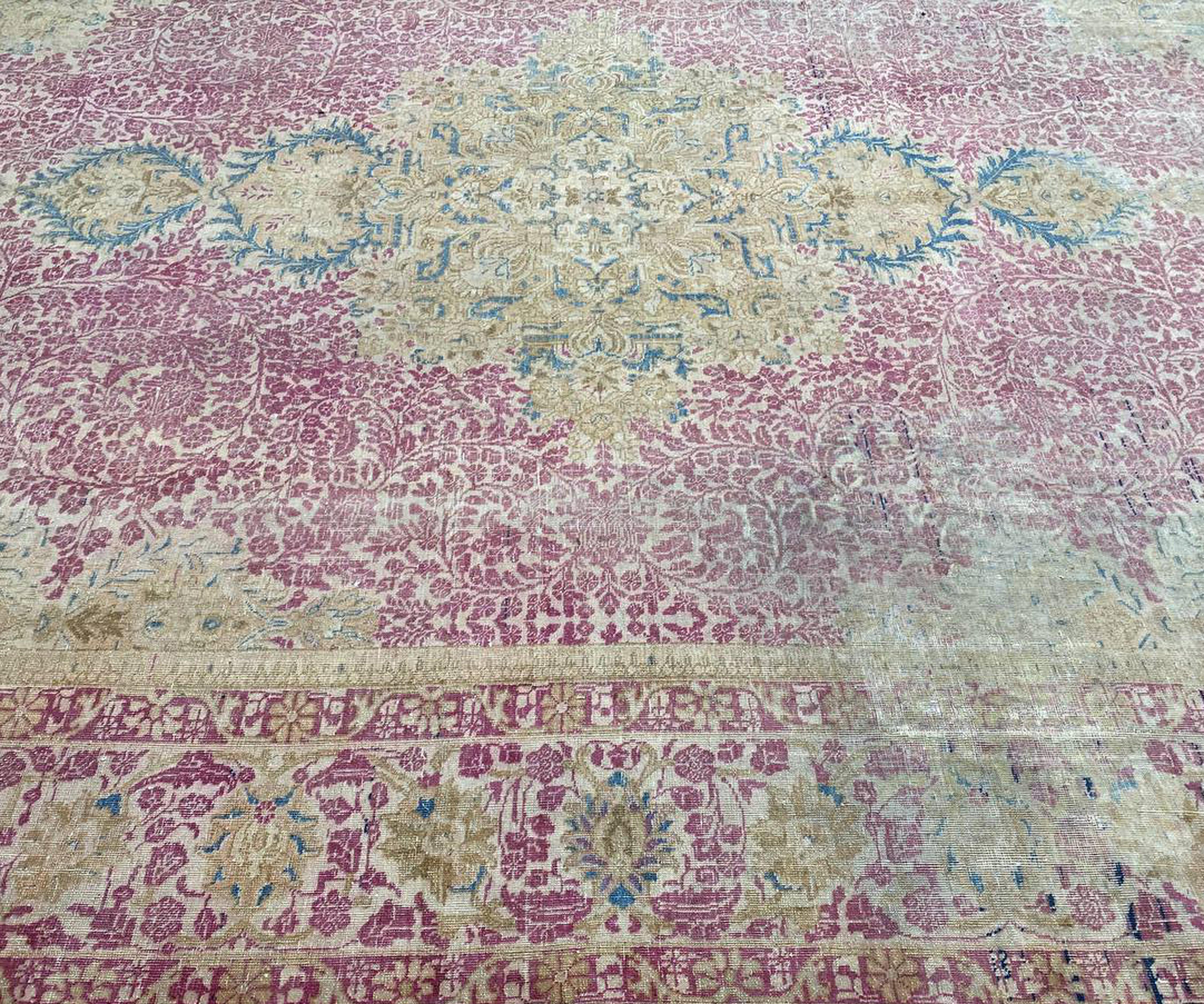 9x13 Hand-Knotted Old Persian Tabriz Area Rug For Sale 6