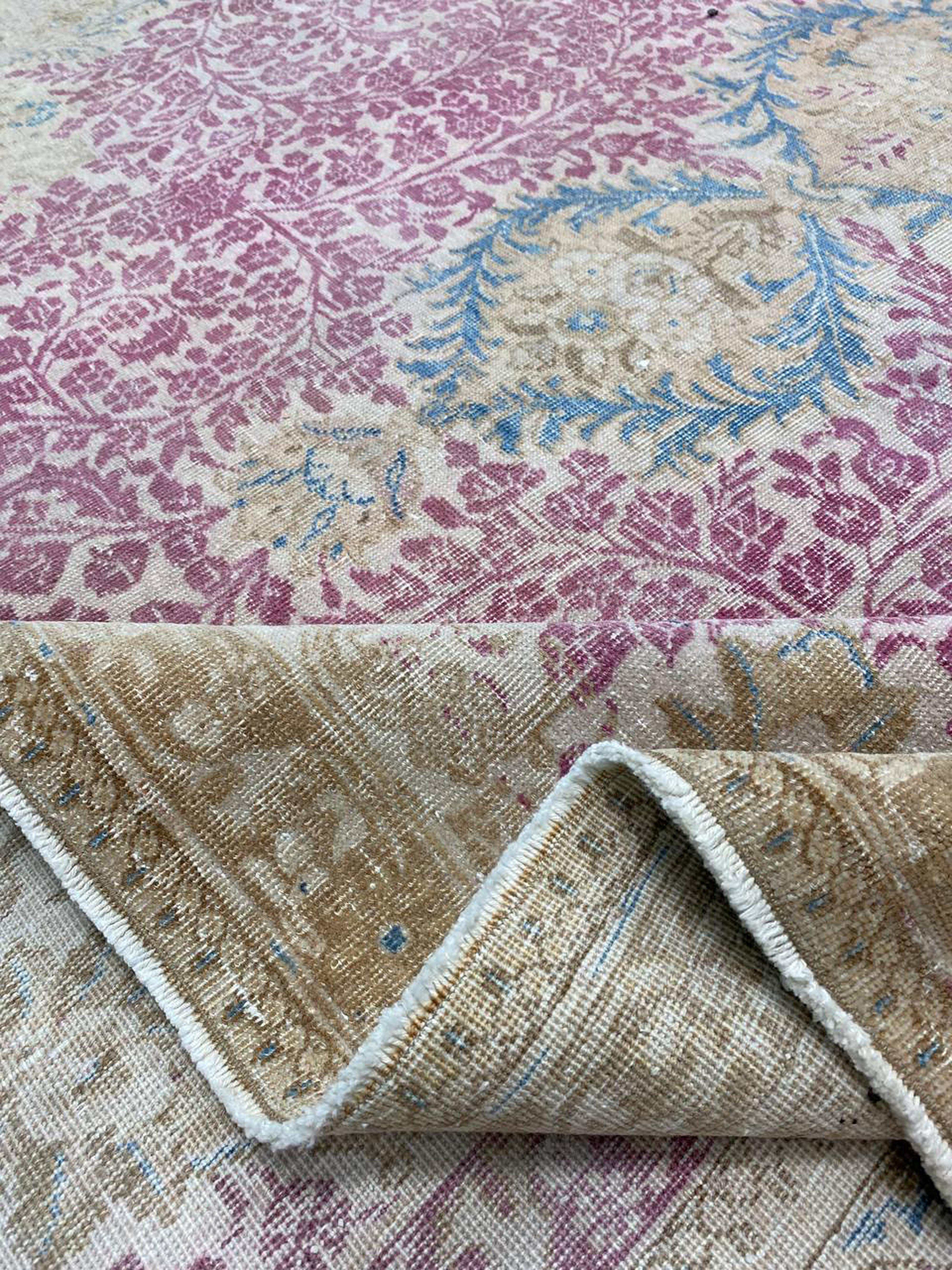 9x13 Hand-Knotted Old Persian Tabriz Area Rug For Sale 7