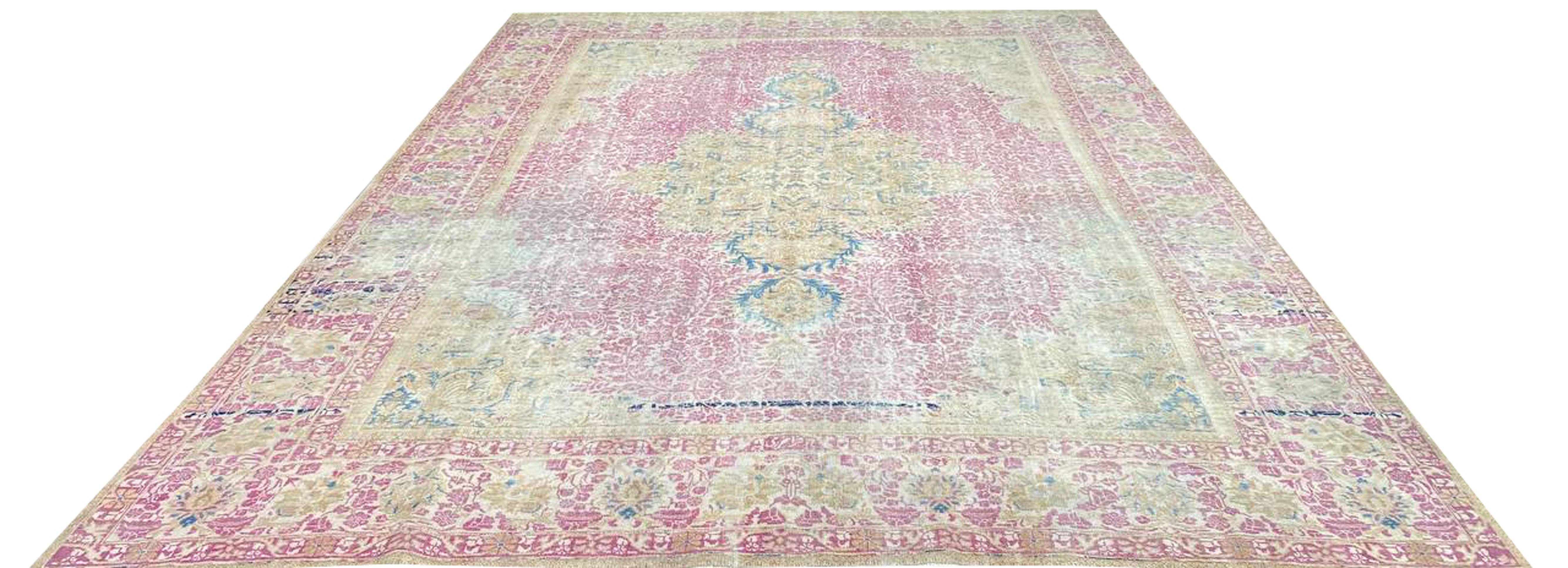 Bring timeless beauty and cultural depth into your home with this stunning Old Persian Tabriz Rug, a masterpiece of traditional craftsmanship. Hand-knotted in Persia from premium-quality wool, this rug showcases a refined central medallion