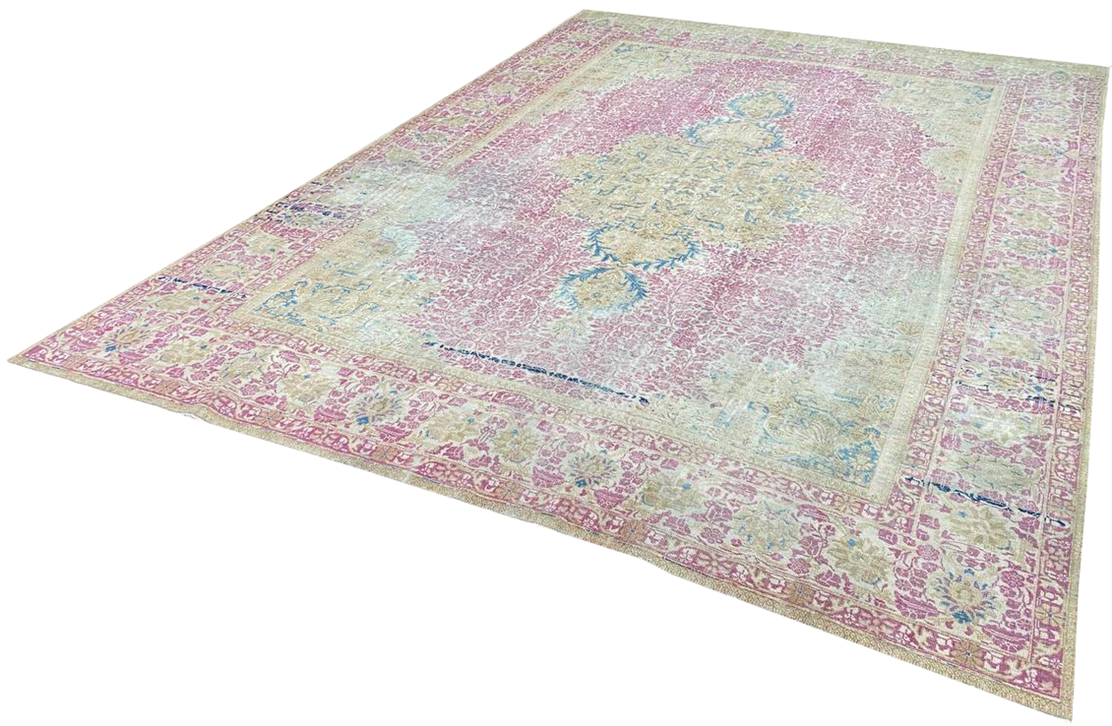 9x13 Hand-Knotted Old Persian Tabriz Area Rug For Sale 1