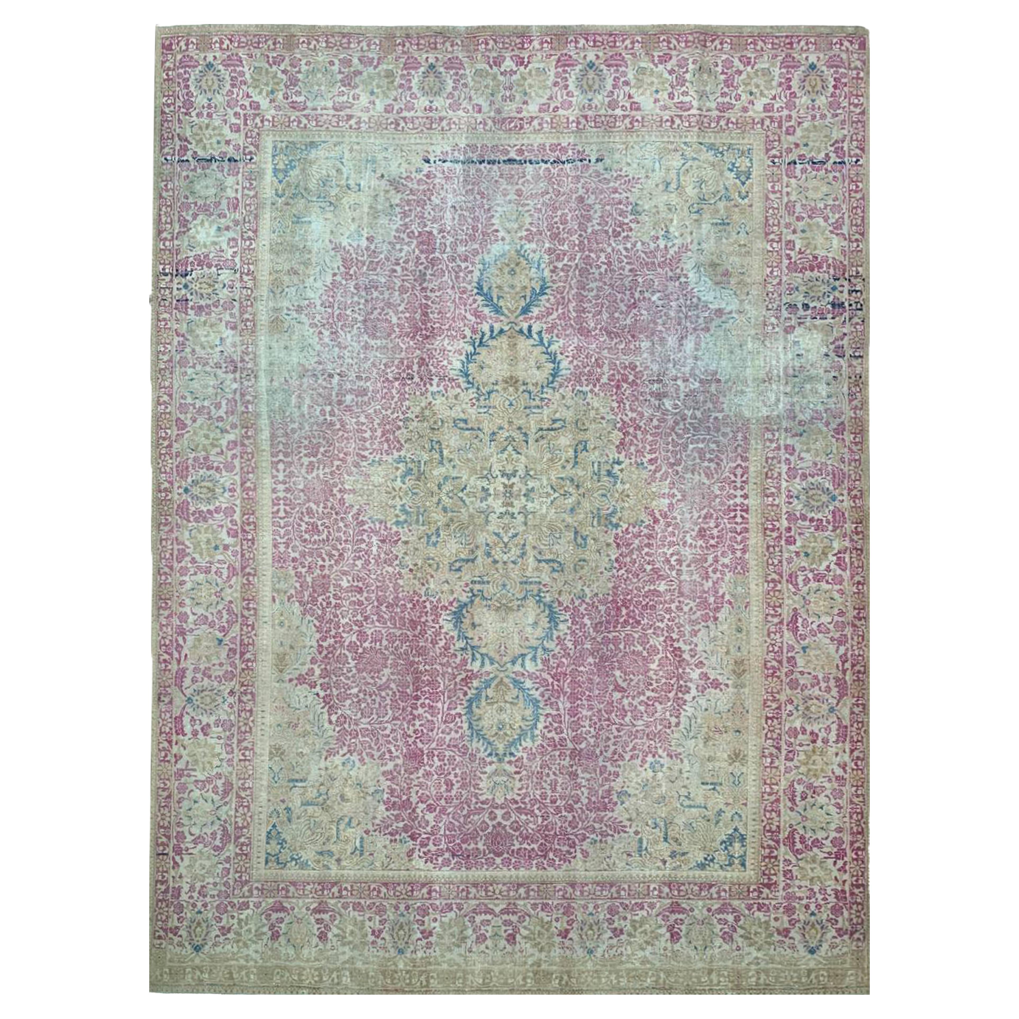 9x13 Hand-Knotted Old Persian Tabriz Area Rug For Sale