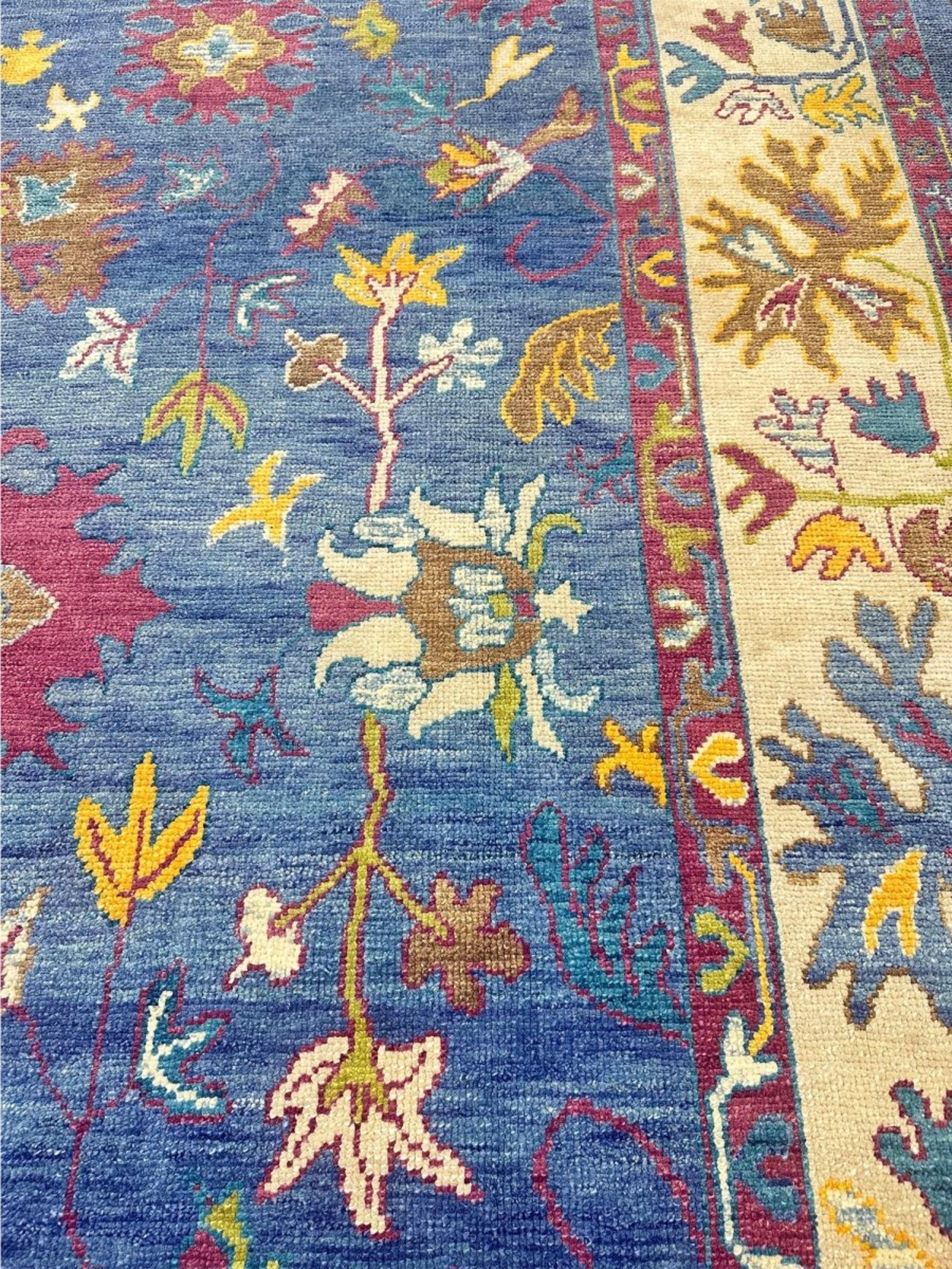 9x13 Tapis turc Oushak noué à la main en vente 5