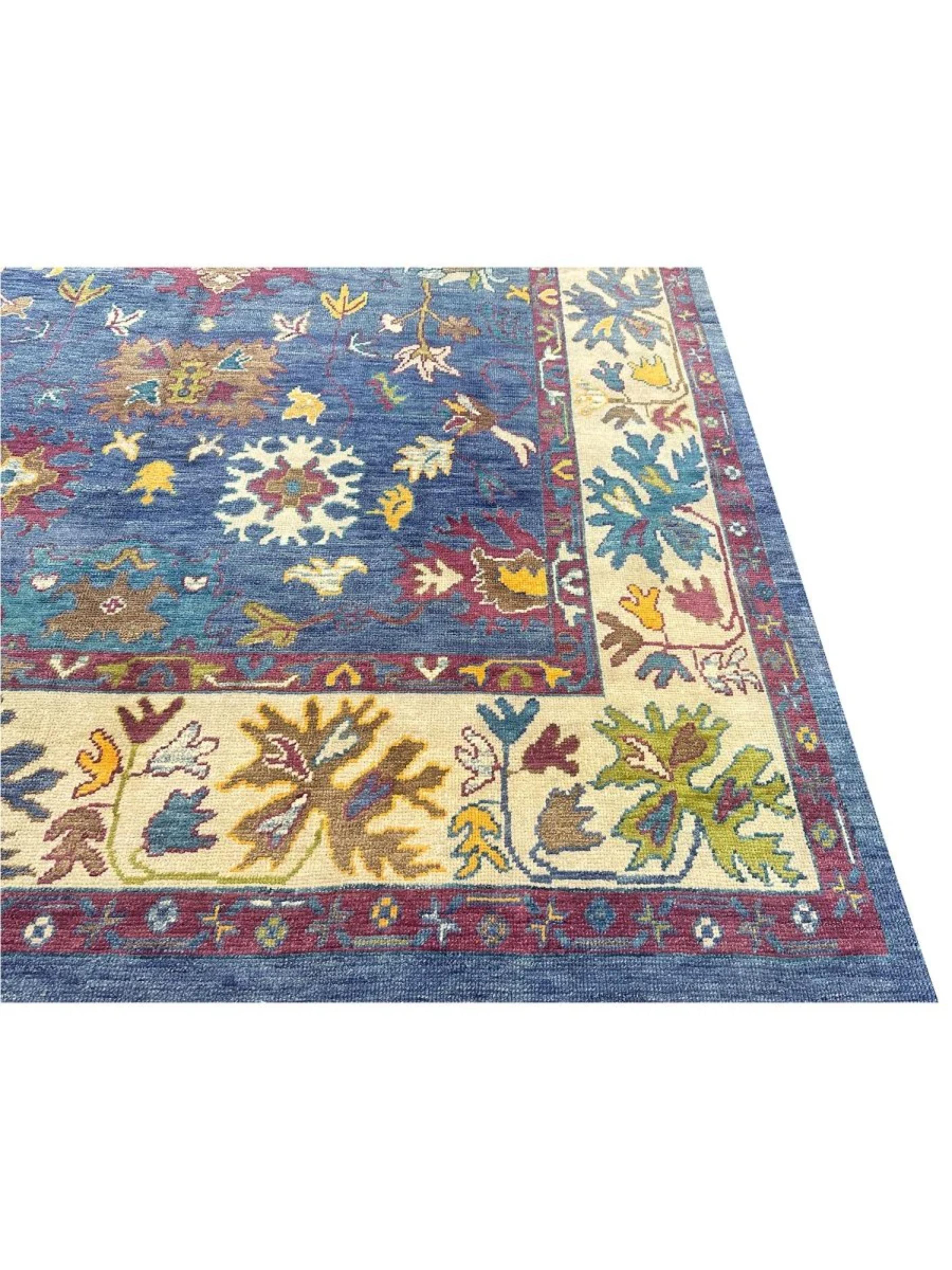 Turc 9x13 Tapis turc Oushak noué à la main en vente