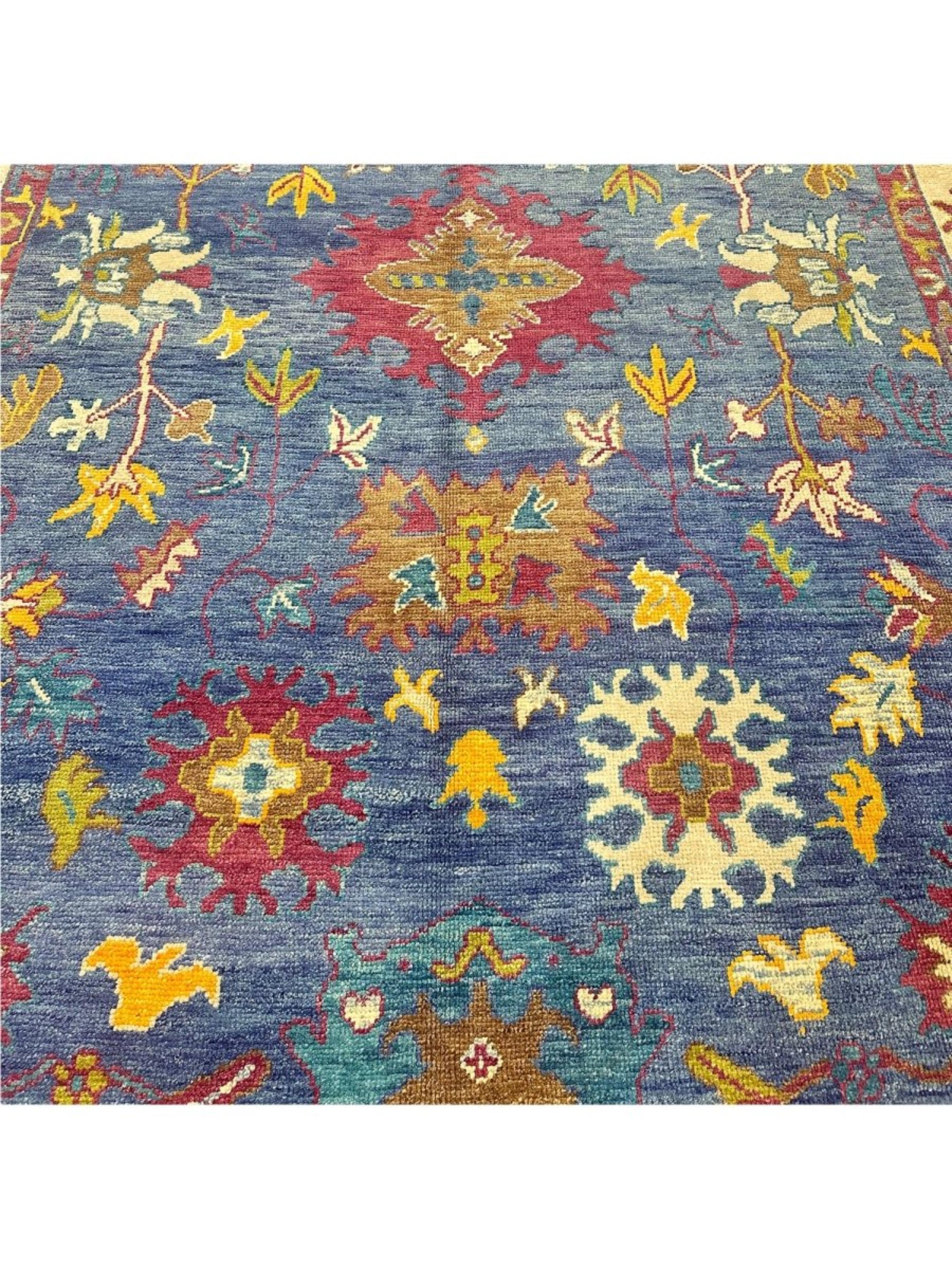 Noué à la main 9x13 Tapis turc Oushak noué à la main en vente