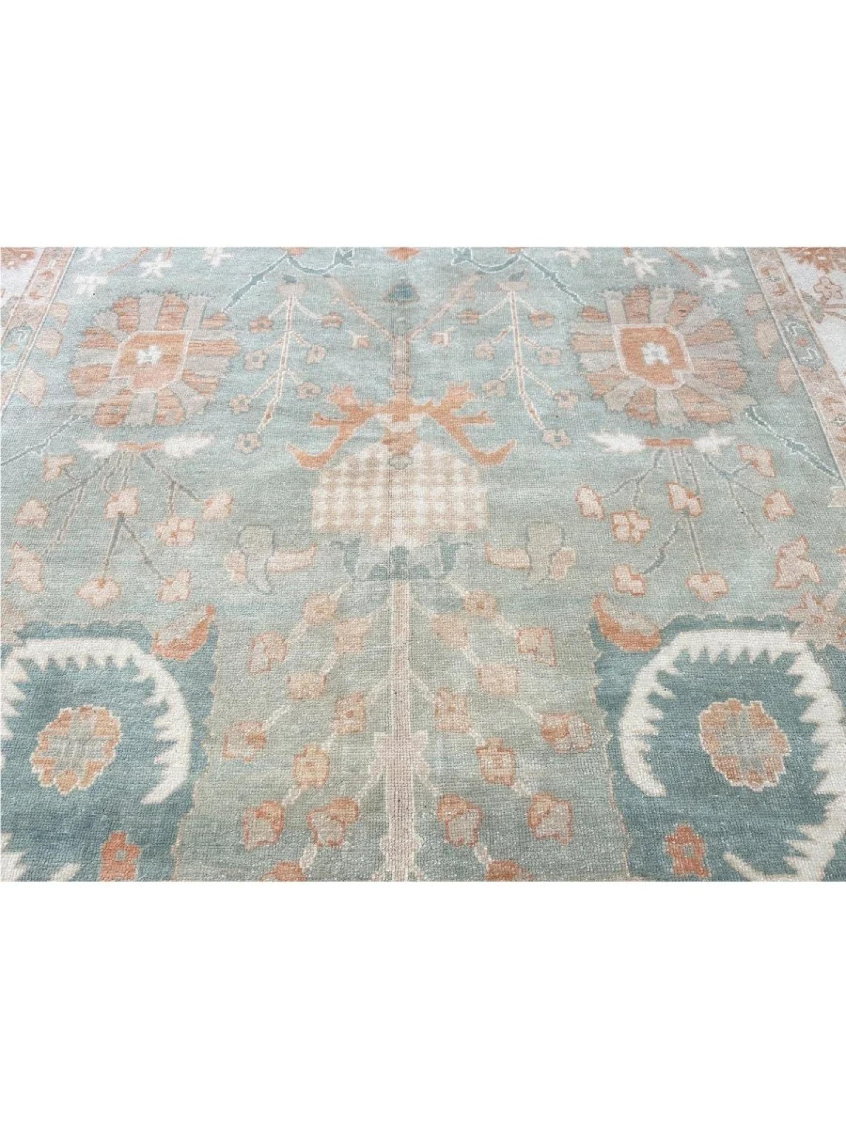 9x13 Handgeknüpfter türkischer Oushak-Teppich im Zustand „Neu“ im Angebot in Dallas, TX