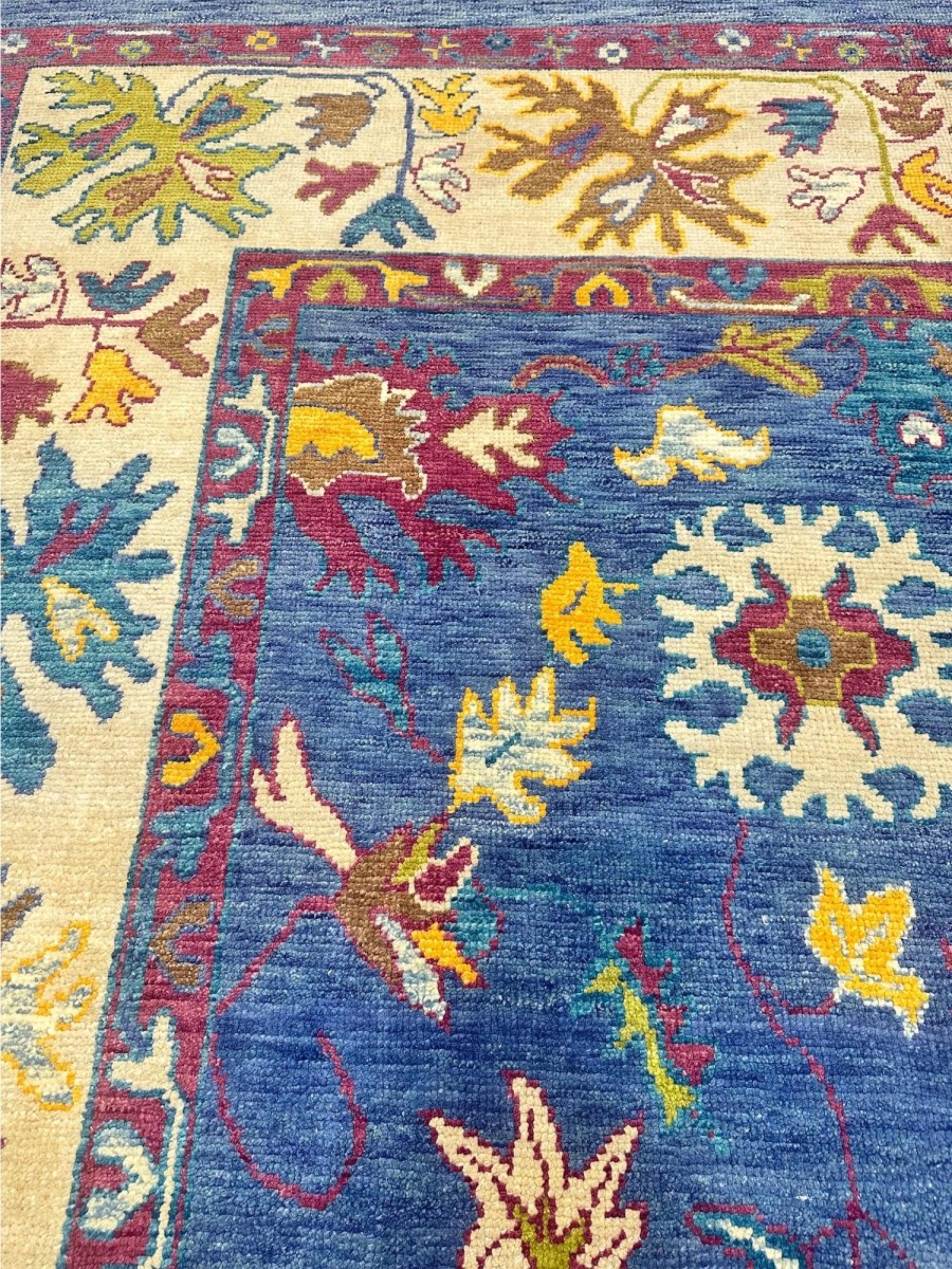 XXIe siècle et contemporain 9x13 Tapis turc Oushak noué à la main en vente