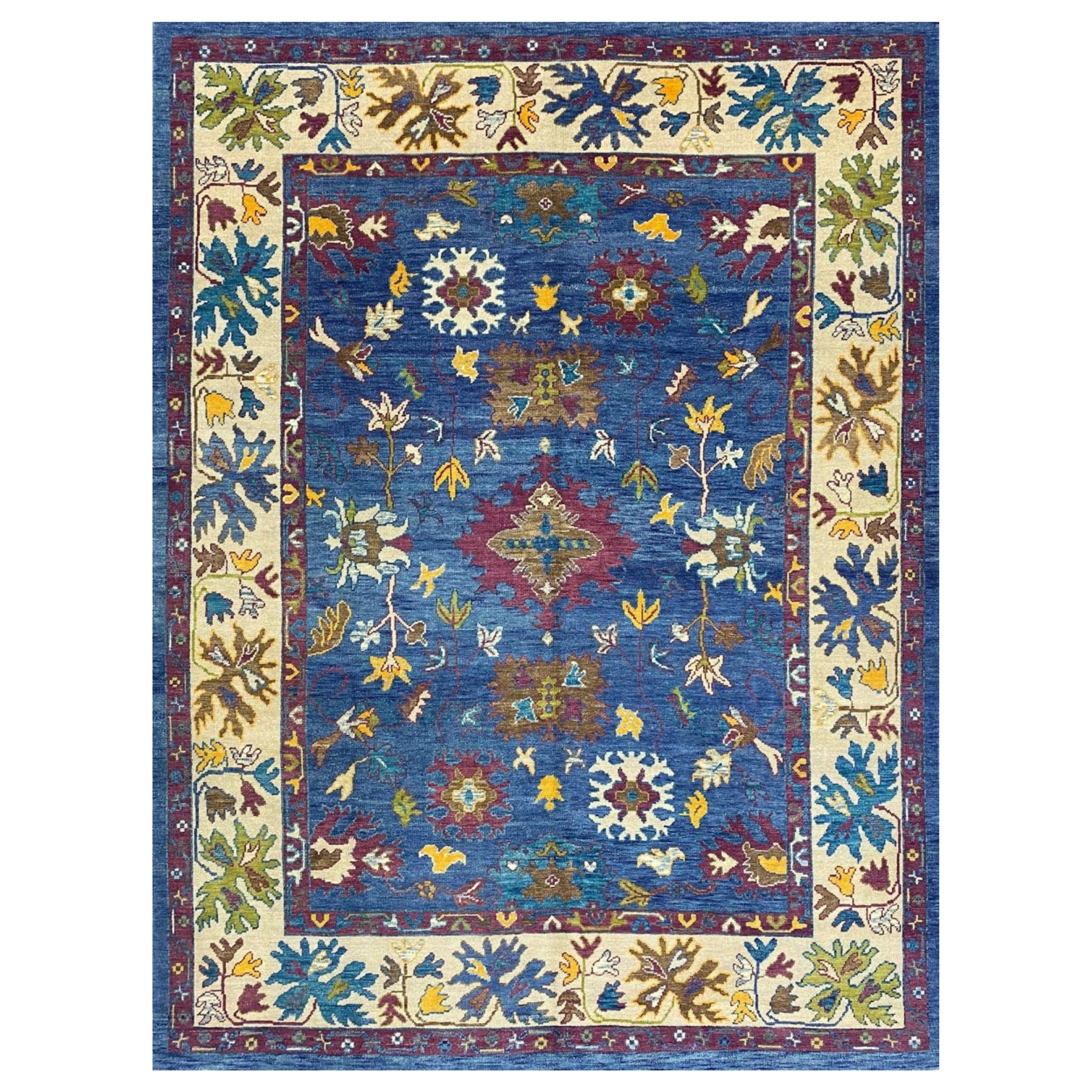 9x13 Hand Knotted Turkish Oushak Area Rug