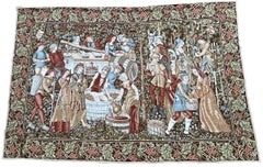 9x13 Vintage Large Flemish Tapestry Vinyard Scene Millefleurs 270cmx407cm