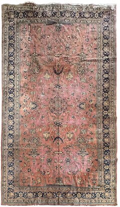 9×16 Antiker Agra-Teppich mit signierten Inschriften, 264 cm × 478 cm, um 1890