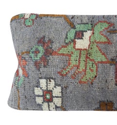 9"x20" Hand-knotted Rug Cushion Cover. Rustic Throw Pillow. Lumbar Pillow Cover