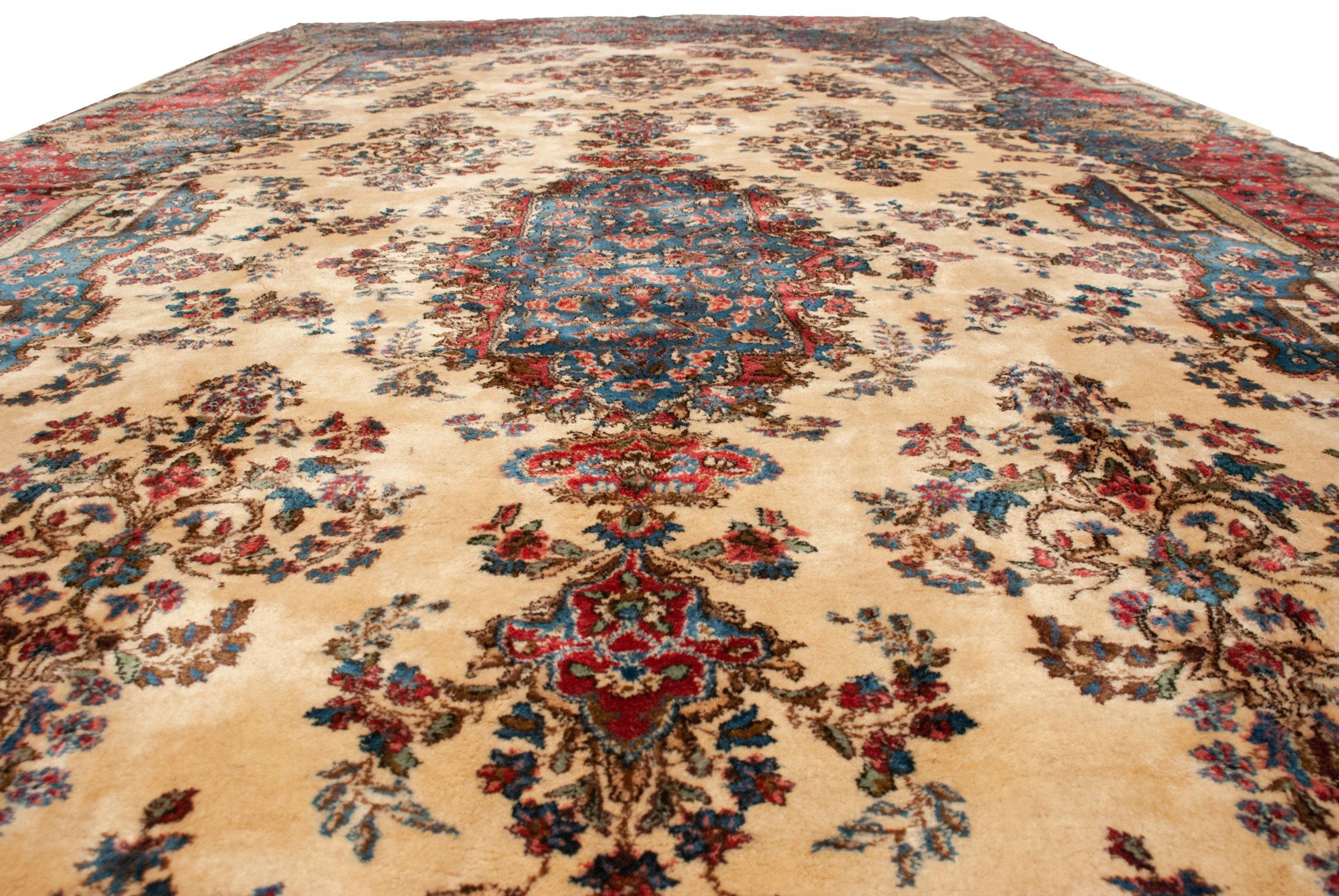 Mid-20th Century Vintage Kerman Carpet For Sale