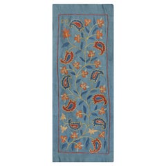 9 "x22" Wandbehang aus bestickter Seide. Boho-Wanddekoration. Traditioneller Wandteppich
