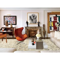 9'x9' Beige, Shag Flokati Greek Style, Natural Wool Hand Knotted Square Rug