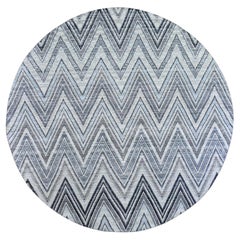 9
x9
 Grau Chevron Design strukturierte Wolle und reine Seide handgeknüpft Runde Teppich