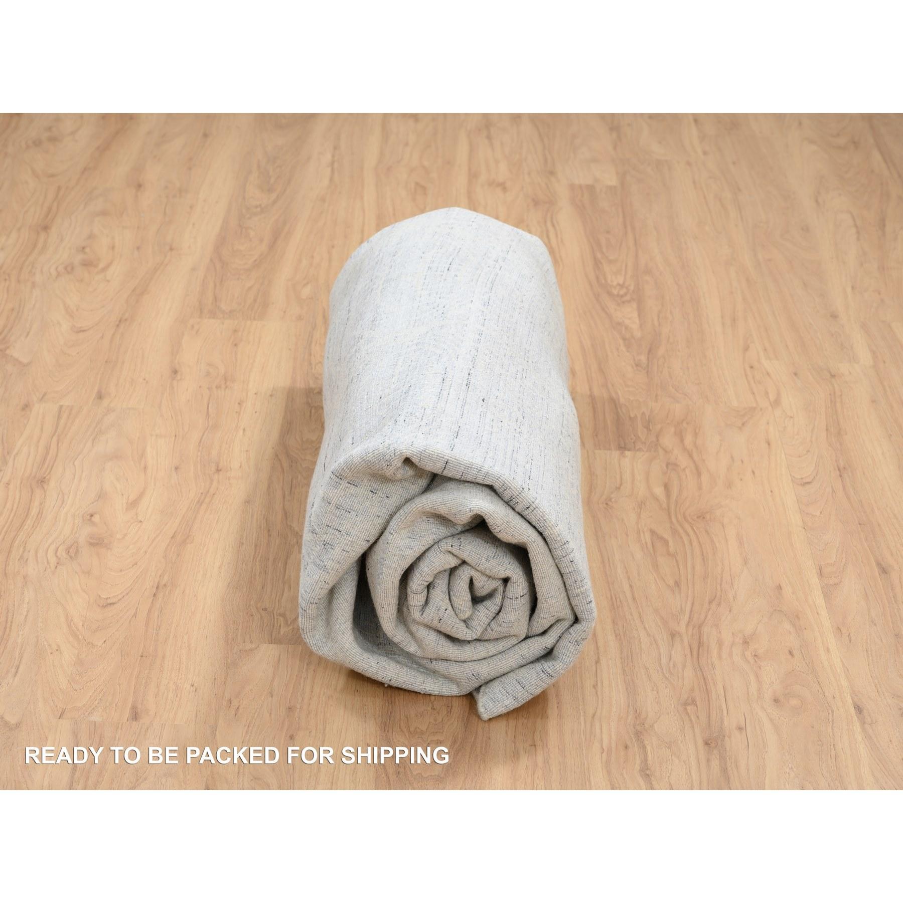 9'x9' Grau Ton in Ton Transitional Erased Design Jacquard Hand Loomed Rug im Angebot 2