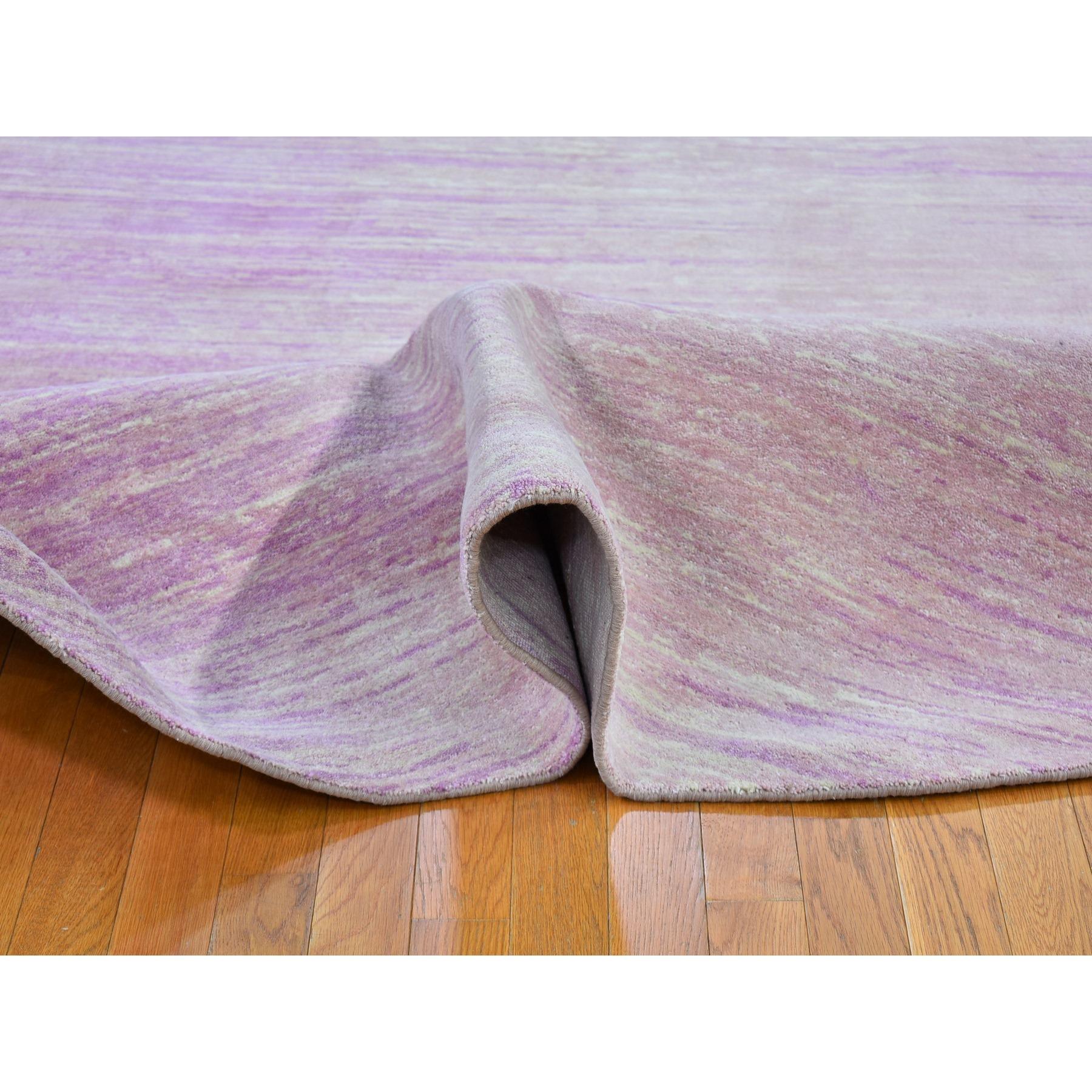 Tapis oriental rond noué à la main 9'x9' Rose Zero Pile Pure Wool Ombre Design Neuf - En vente à Carlstadt, NJ