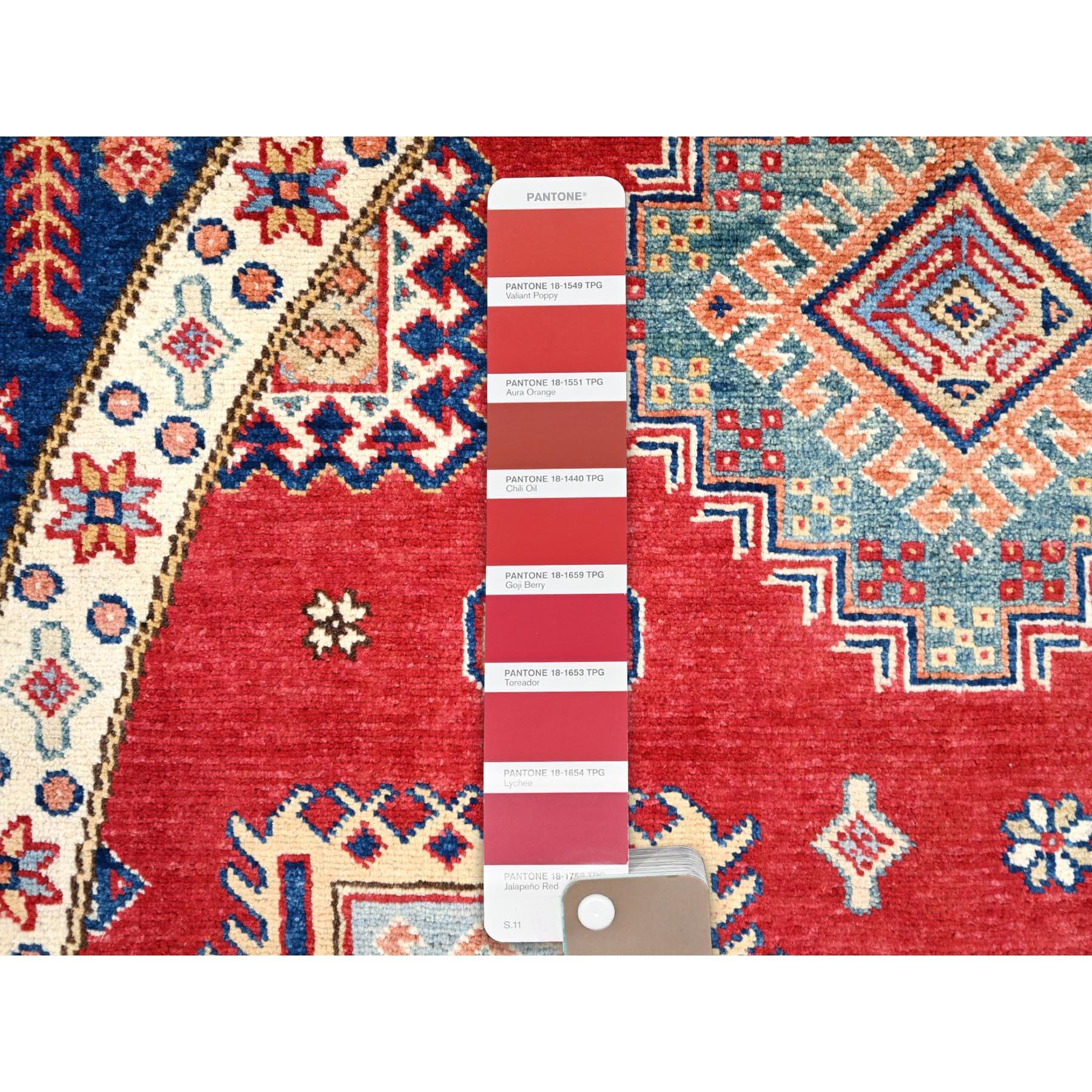 9'x9' Rufous Red Special Kazak Wool Tapis oriental rond noué à la main Neuf - En vente à Carlstadt, NJ