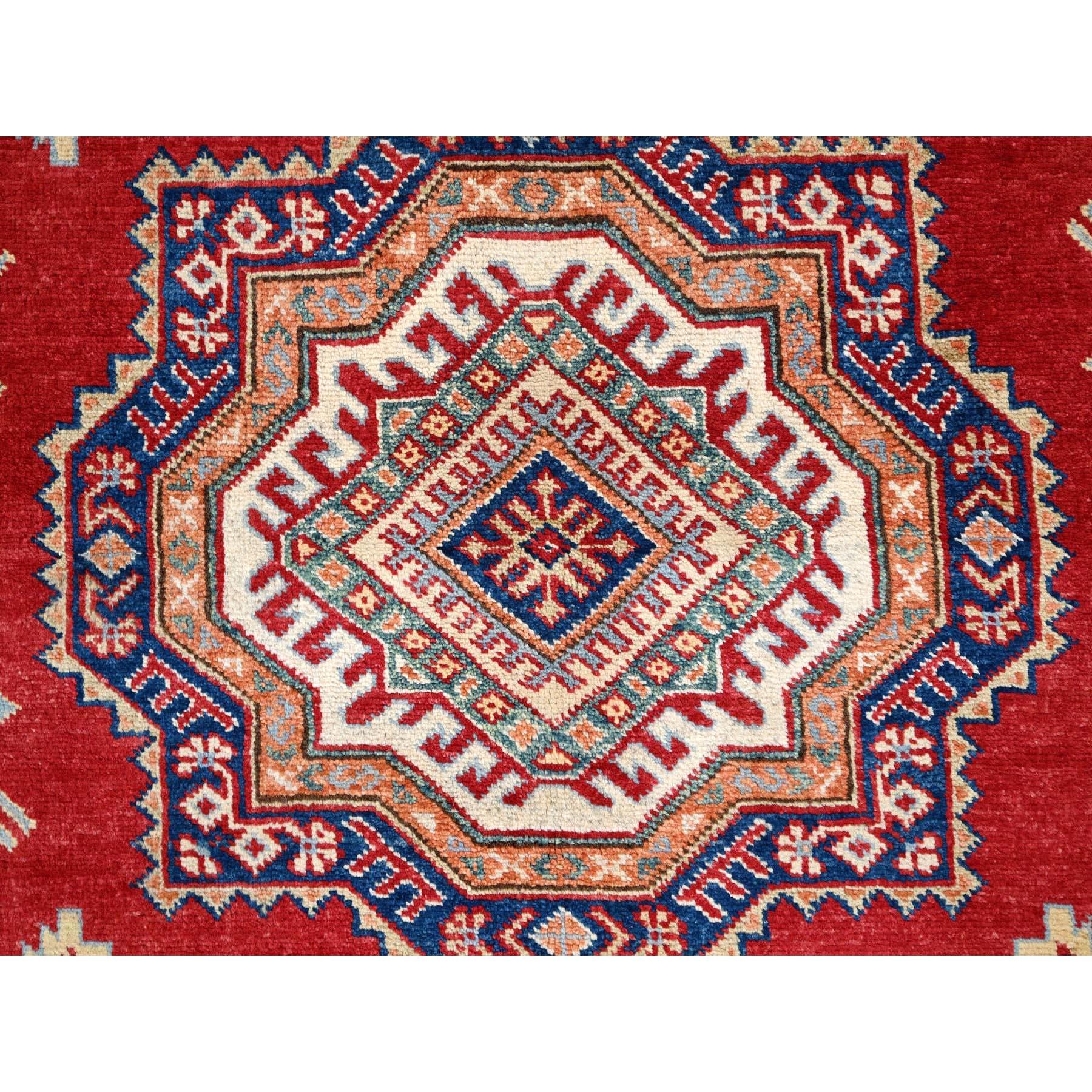 XXIe siècle et contemporain 9'x9' Rufous Red Special Kazak Wool Tapis oriental rond noué à la main en vente