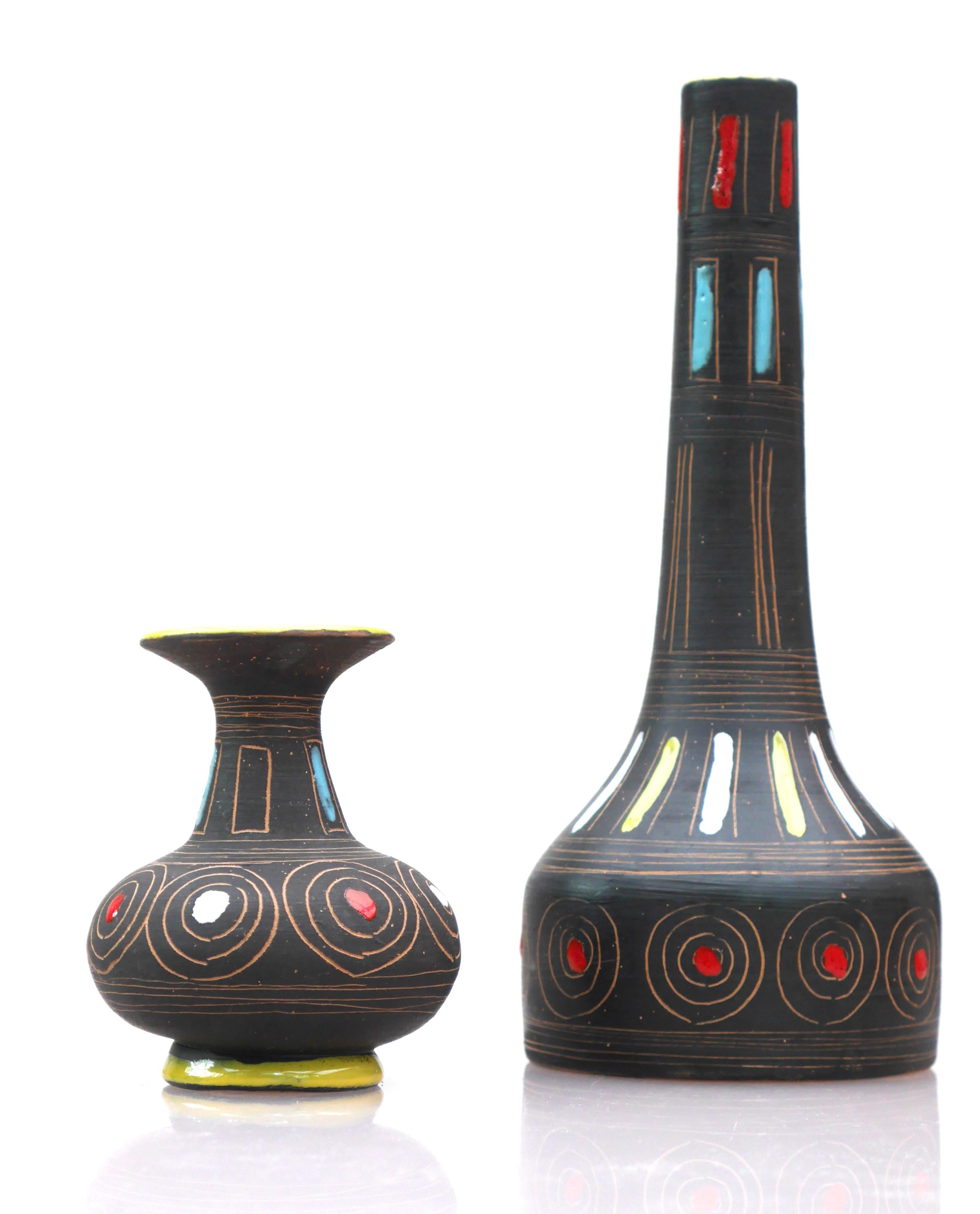 A pair of Mid-century modern pottery vases, by Fratelli Fanciullacci , Italy. 6