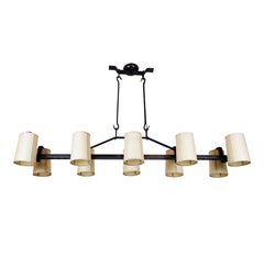 Lampadario a 10 luci in ferro forgiato di David Duncan Studio