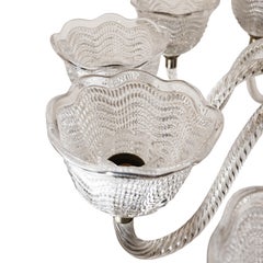 A 10-Light Glass Chandelier by Fritz Kurz for Orrefors