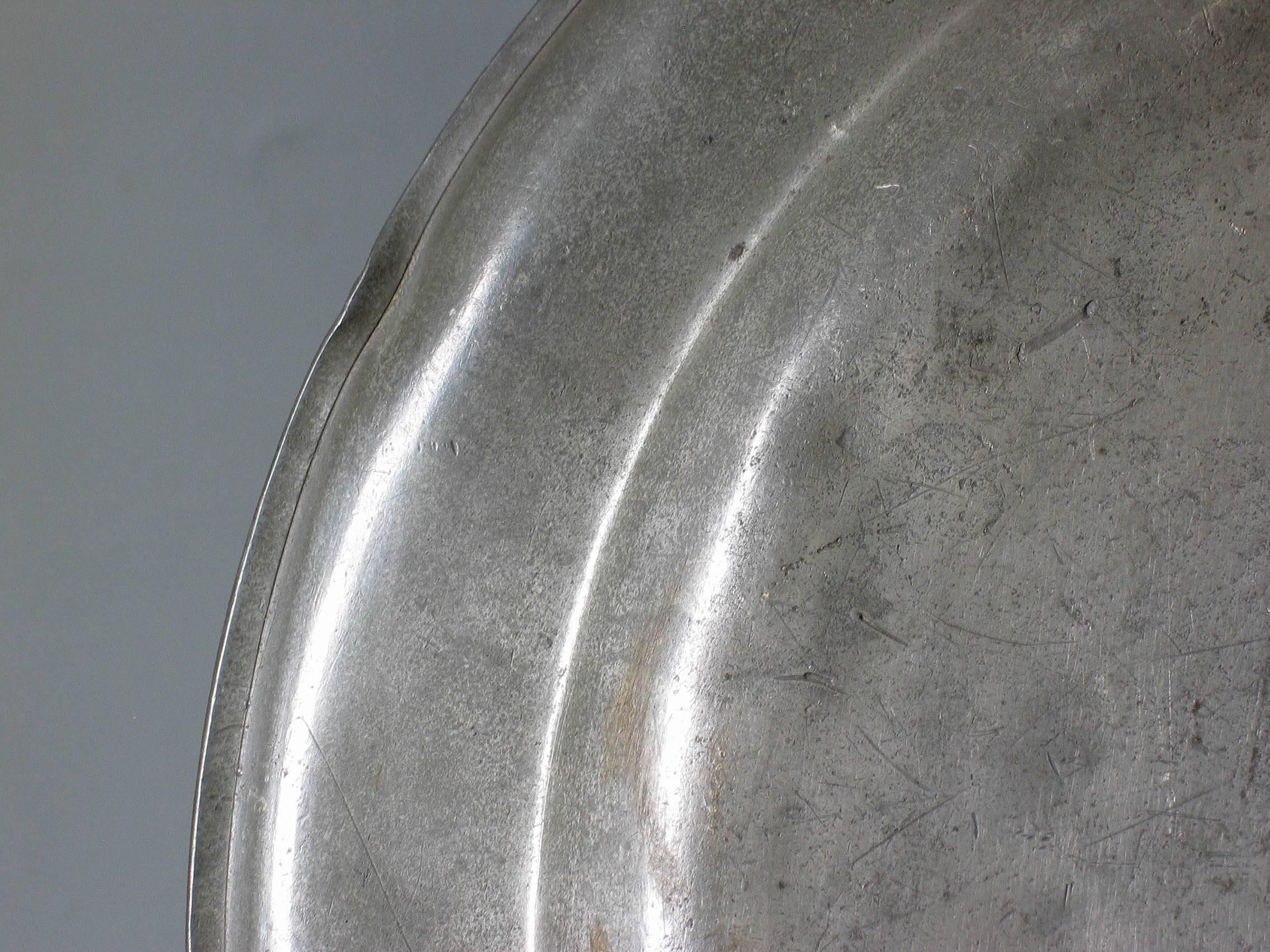 English Export Pewter Dish and Plate by Townsend & Compton of London, 1784-1802