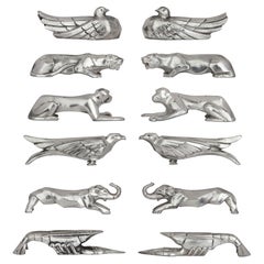 Vintage 12-Piece Art Deco Silver-Plated Knife Rests Set in the Manner of Christofle