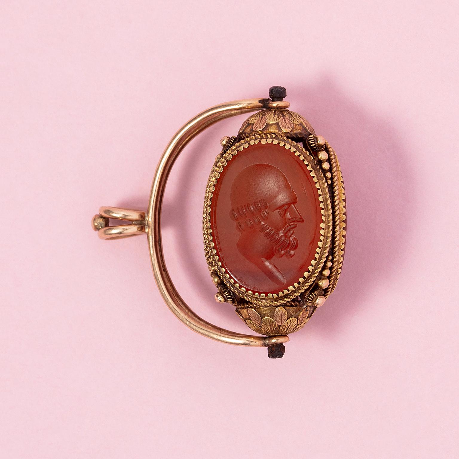 Neoclassical A 14 Carat Gold And Astronomy Intaglio Pendant