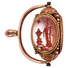 A 14 Carat Gold And Astronomy Intaglio Pendant