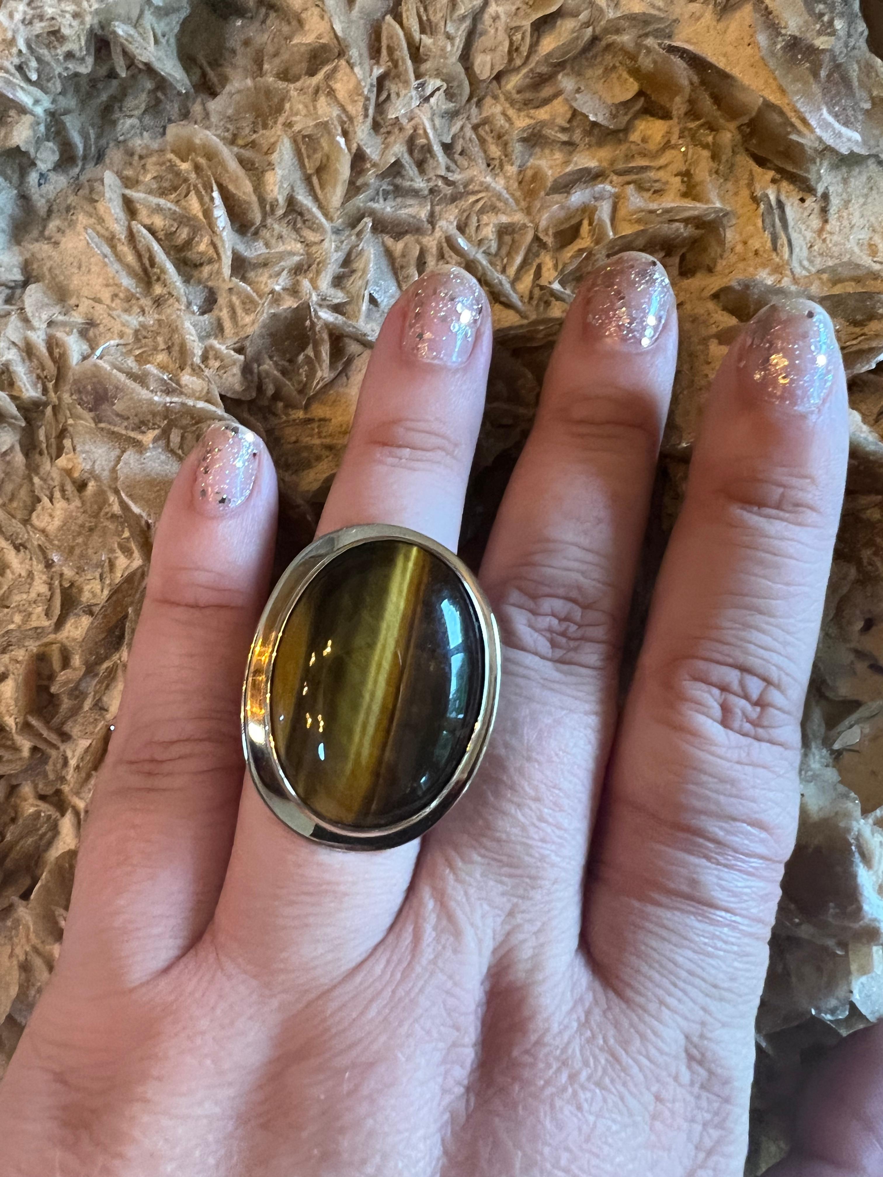 A 14k yellow gold and Tiger's Eye Quartz ring by Paul Erik Jensen For Sale 5
