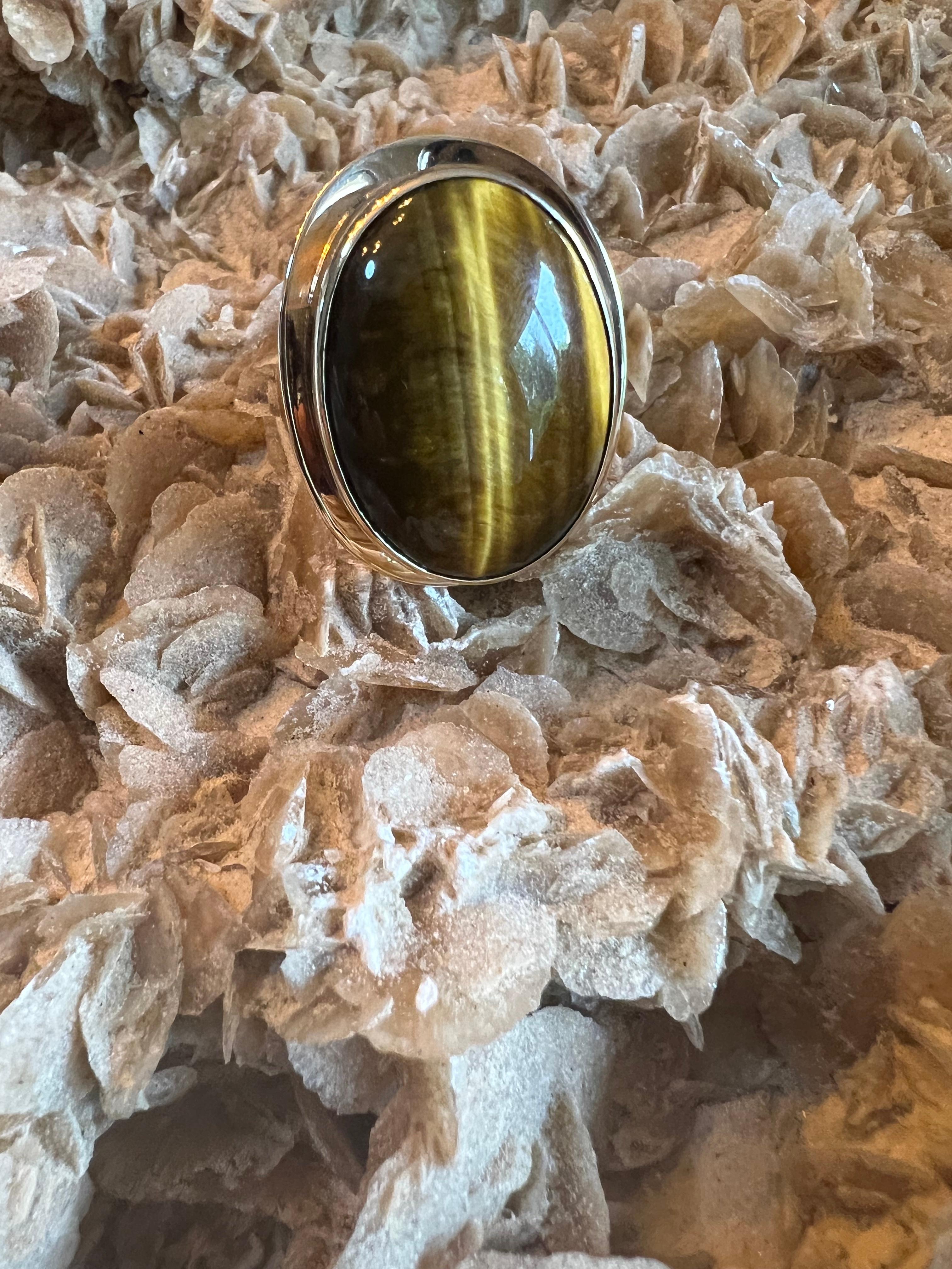 A 14k yellow gold and Tiger's Eye Quartz ring by Paul Erik Jensen For Sale 7