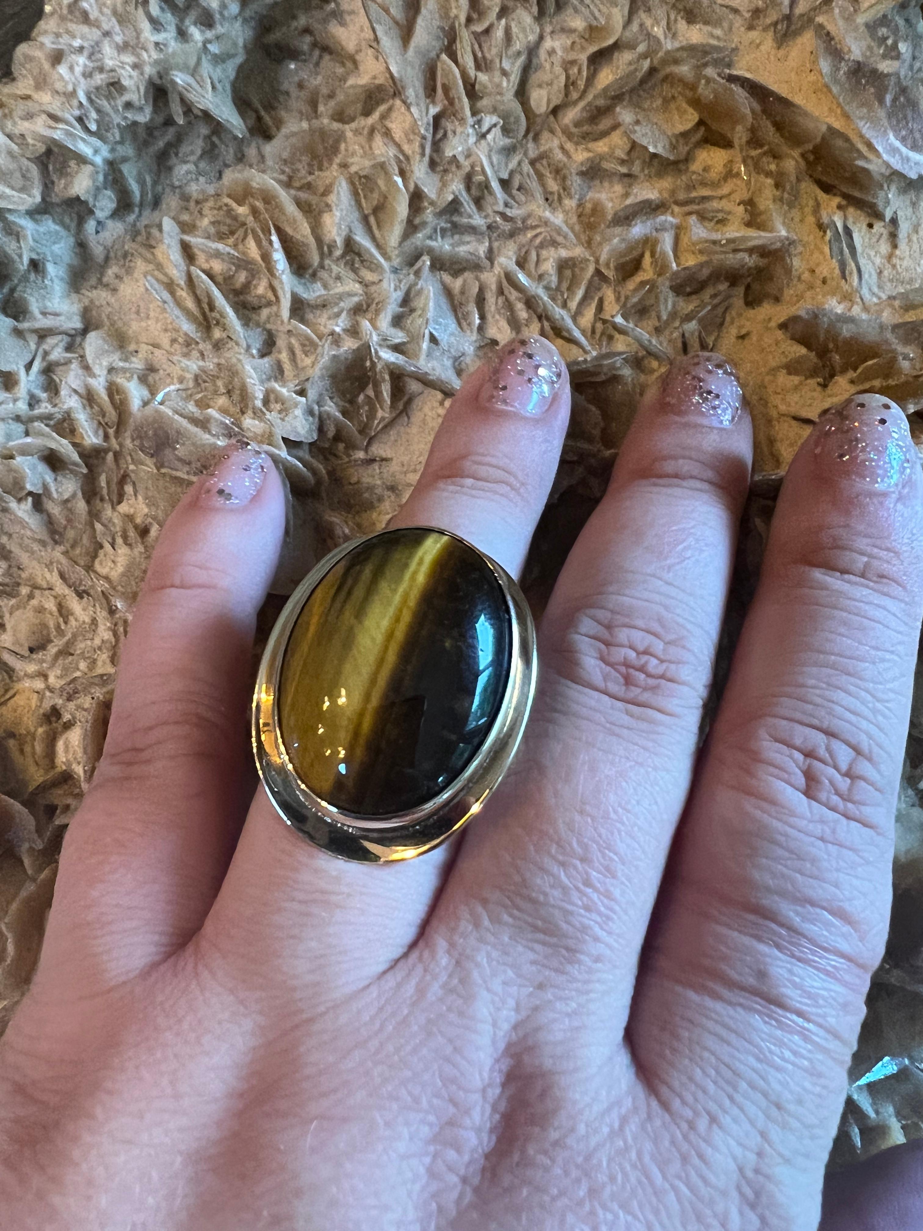 A 14k yellow gold and Tiger's Eye Quartz ring by Paul Erik Jensen For Sale 3