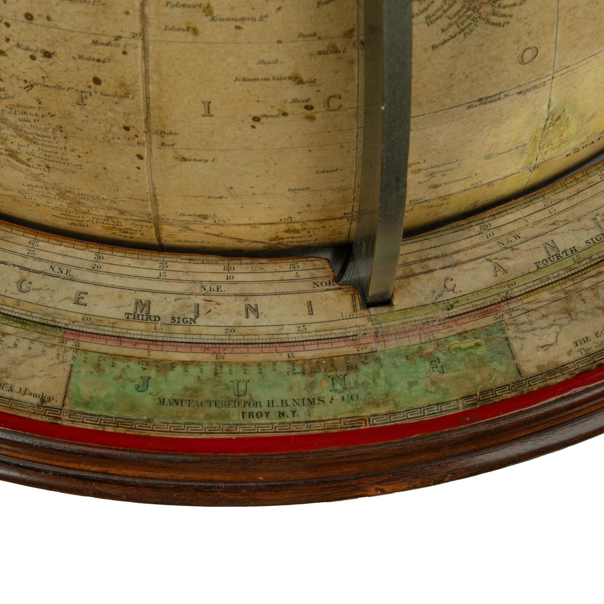 American A 15-inch terrestrial floor globe by Nims & Co