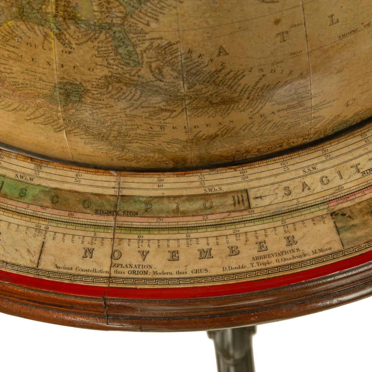 A 15-inch terrestrial floor globe by Nims & Co In Good Condition In Lymington, Hampshire