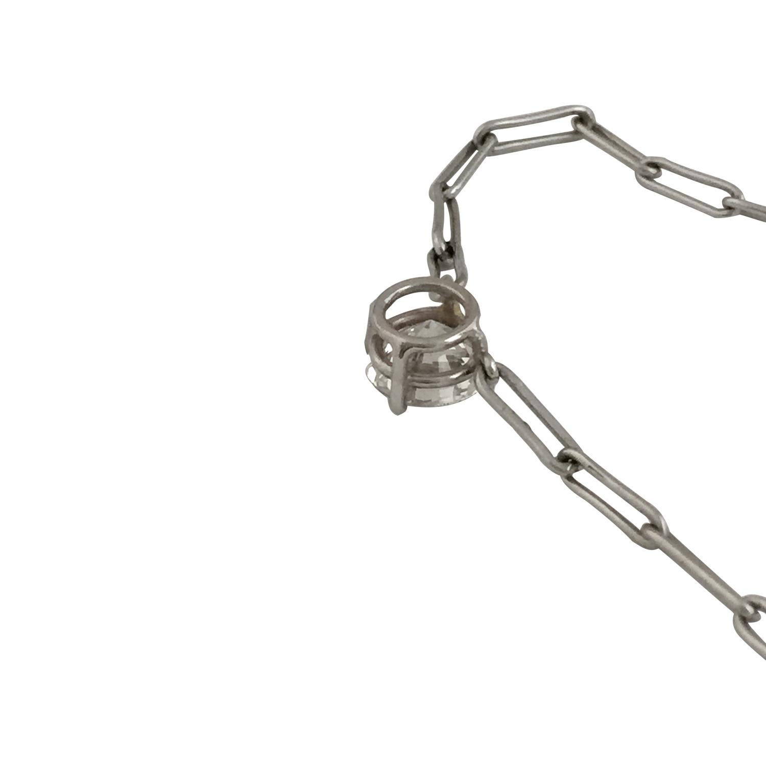 Contemporary Diamond necklace set with a 1.50 Carat Brilliant-Cut E VVS1.