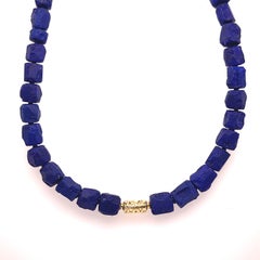 156 Carat Lapis Lazuli Necklace with a "Steve Walters" Sterling Silver Clasp