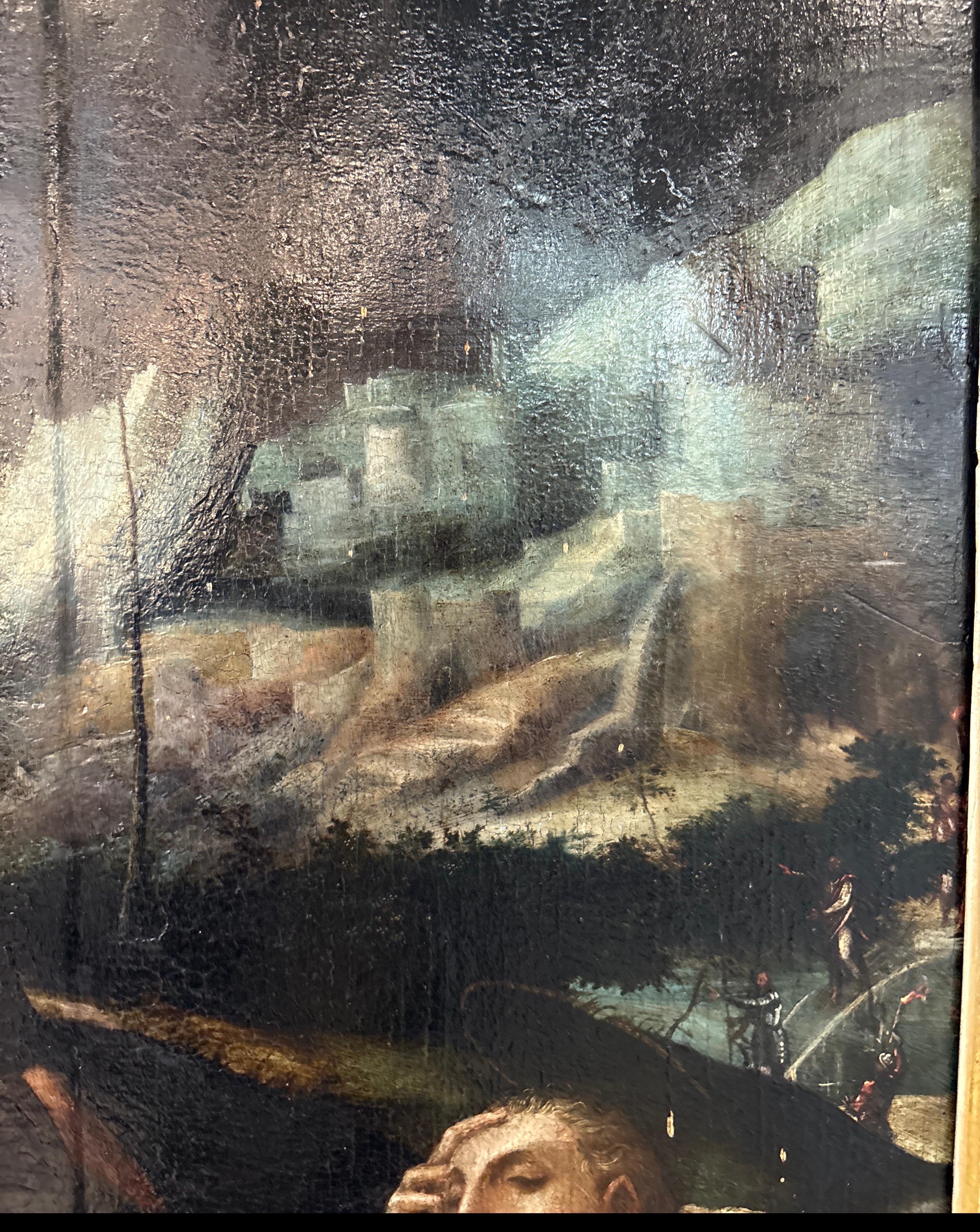Peinture à l'huile du XVe siècle représentant l'agonie dans le jardin en vente 4