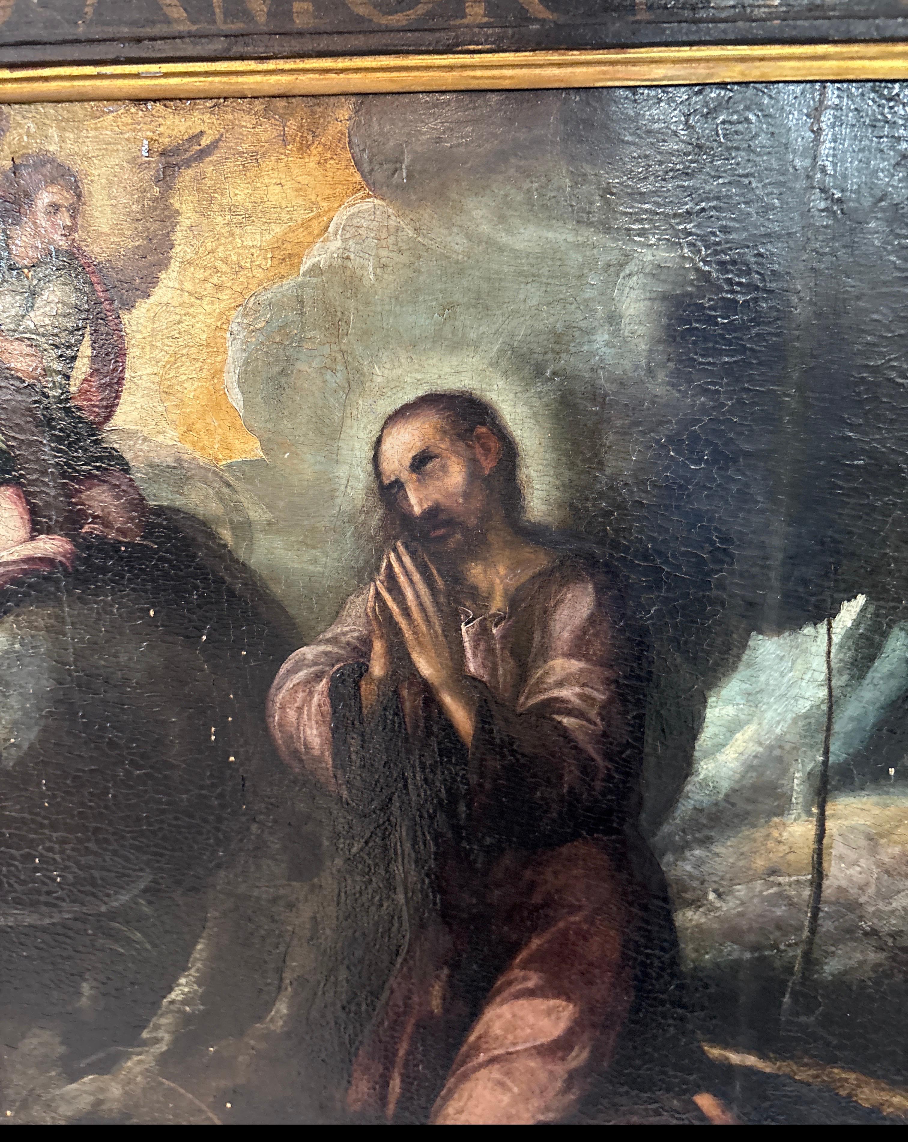 Espagnol Peinture à l'huile du XVe siècle représentant l'agonie dans le jardin en vente