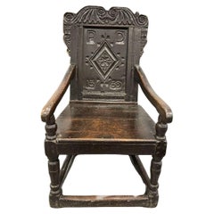 Used A 16th CENTURY OAK WAINSCOT CHAIR DATED 1539
