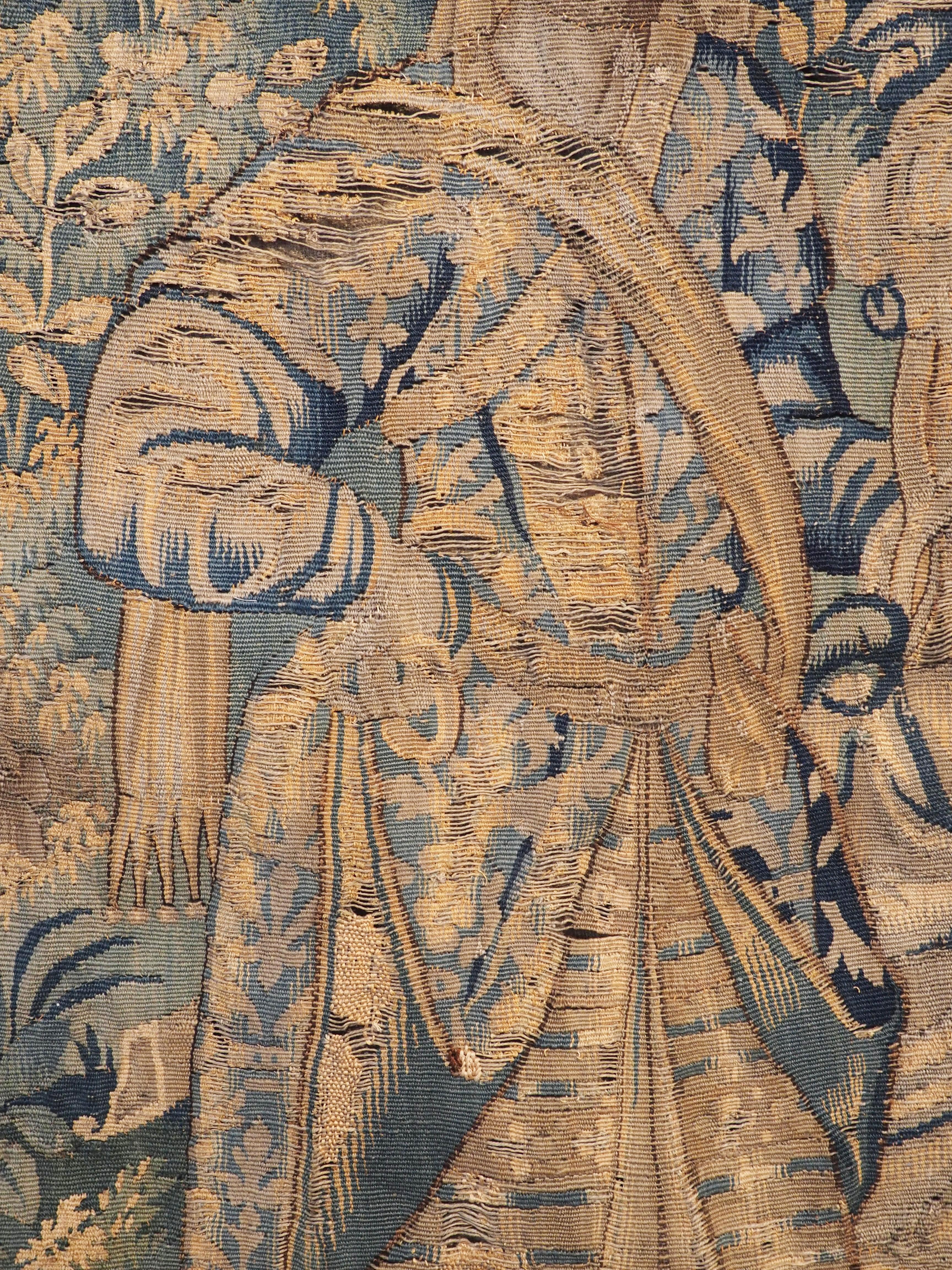 Hand-Woven 16th Century Verdure Landscape Tapestry from Flanders