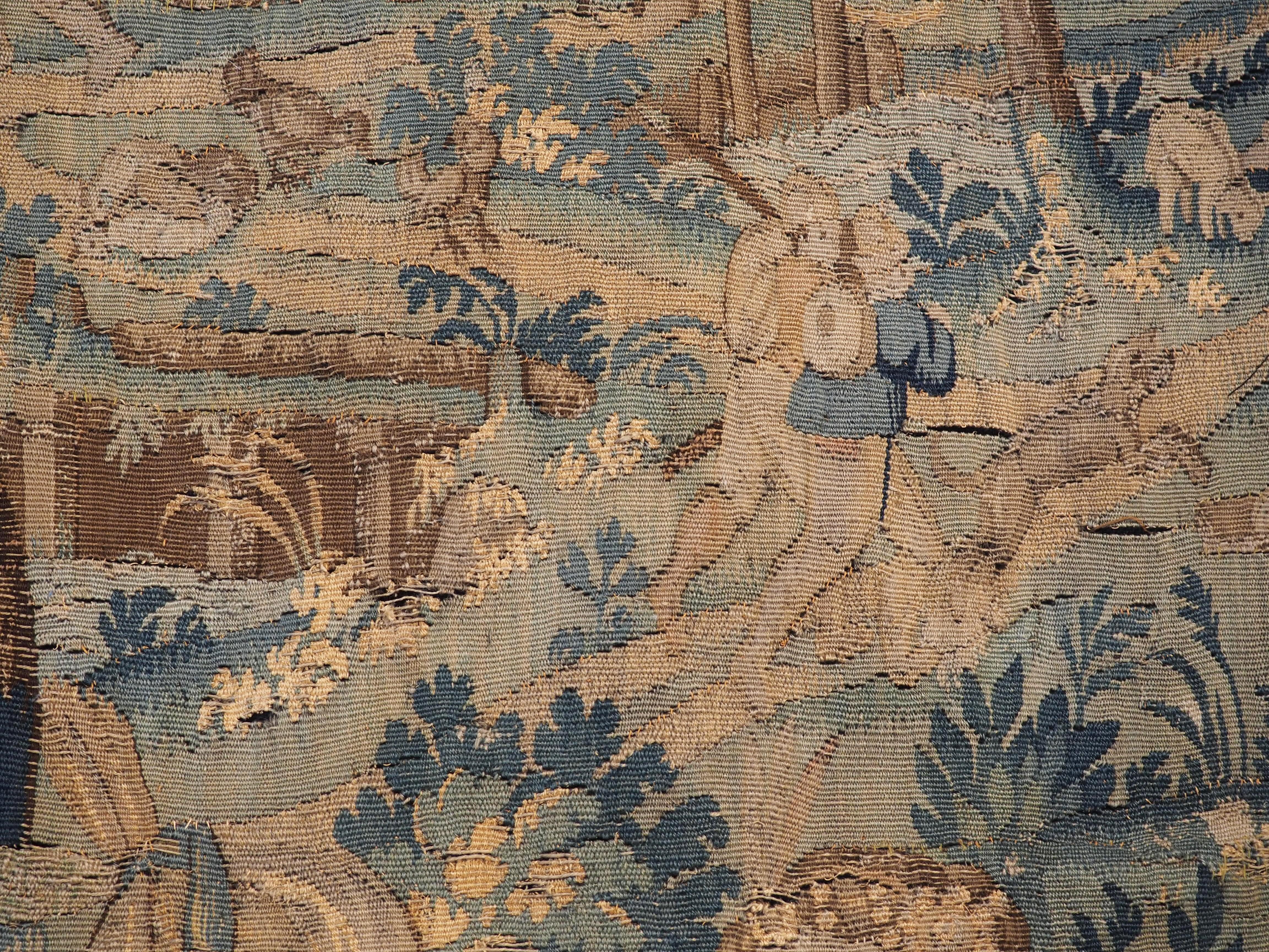 16th Century Verdure Landscape Tapestry from Flanders In Good Condition In Dallas, TX