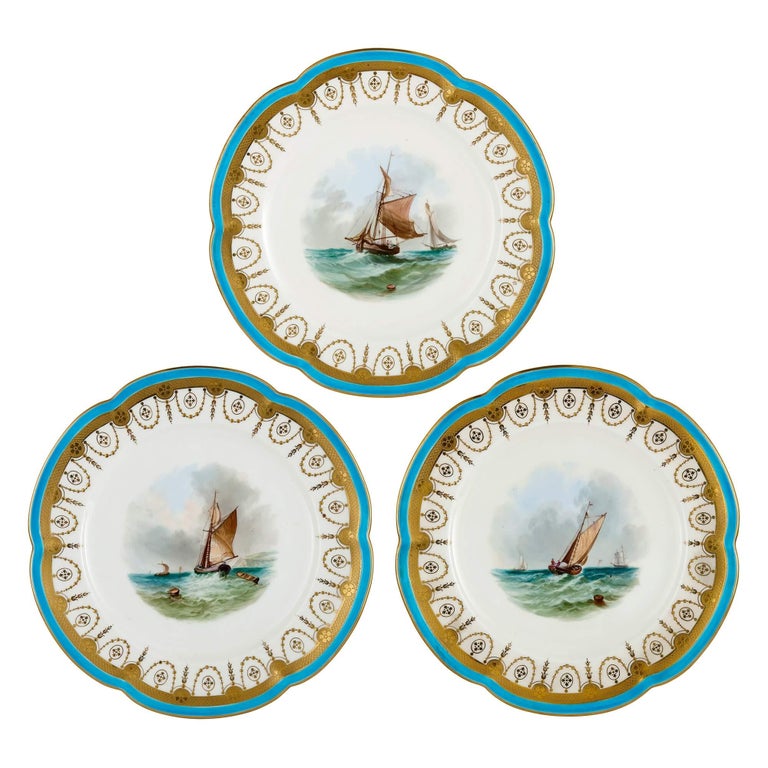 Victorian 17 Piece Minton Porcelain Dessert Service with Tazze For Sale