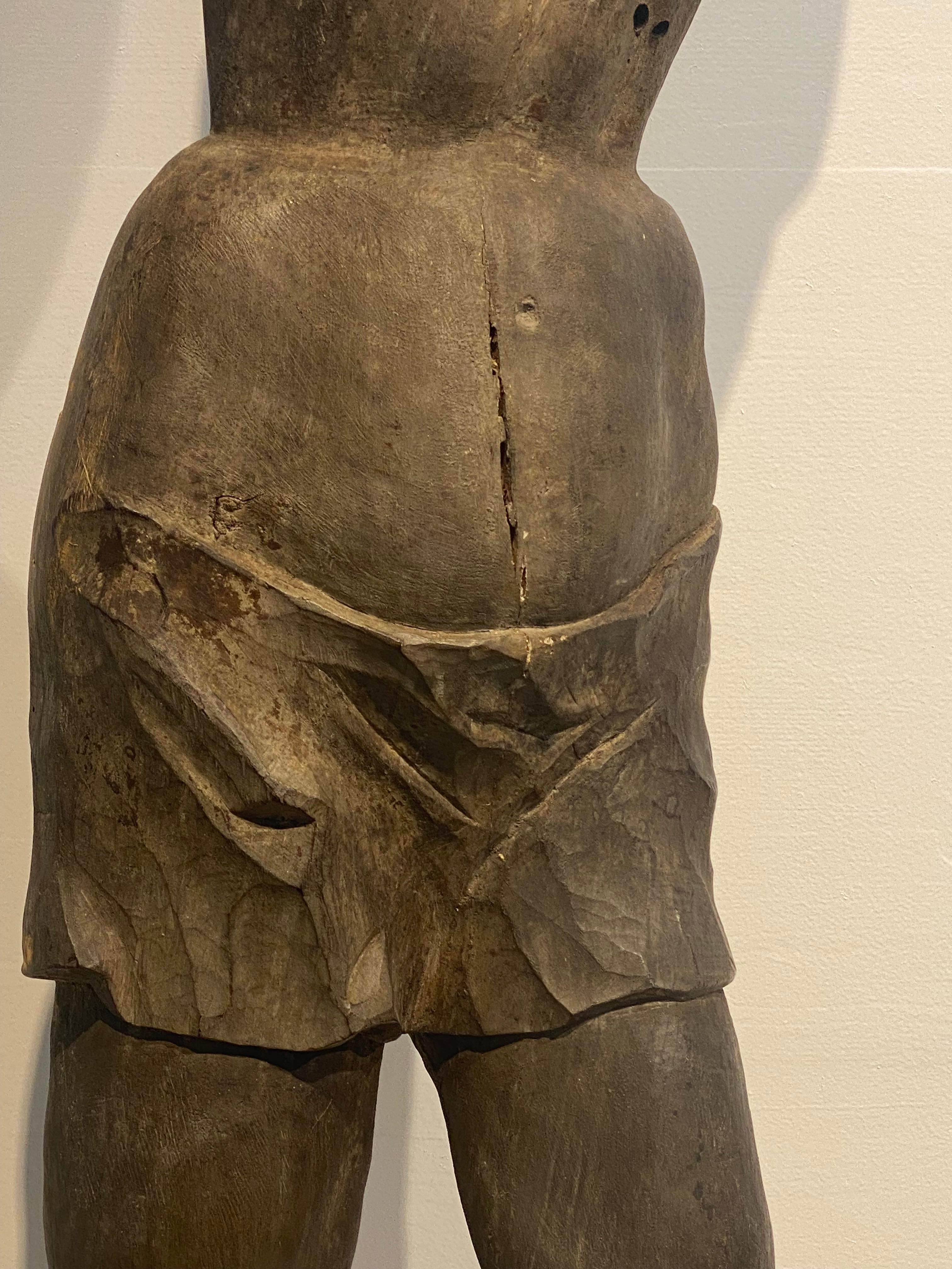 Estatua de madera policromada del siglo XVII siglo XVIII y antes en venta