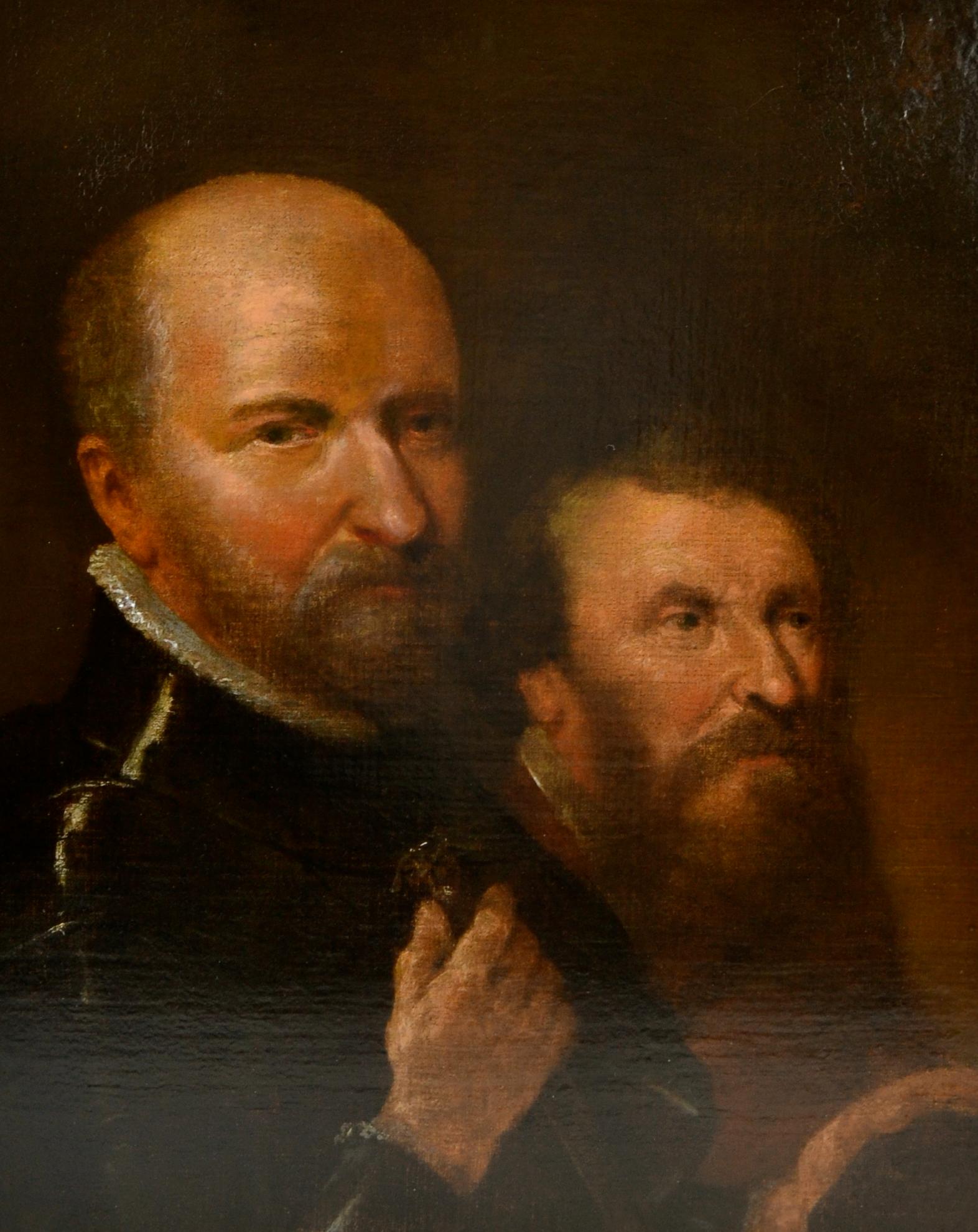 Anglais Portrait anglais du 18e siècle représentant deux hommes barbus en vente